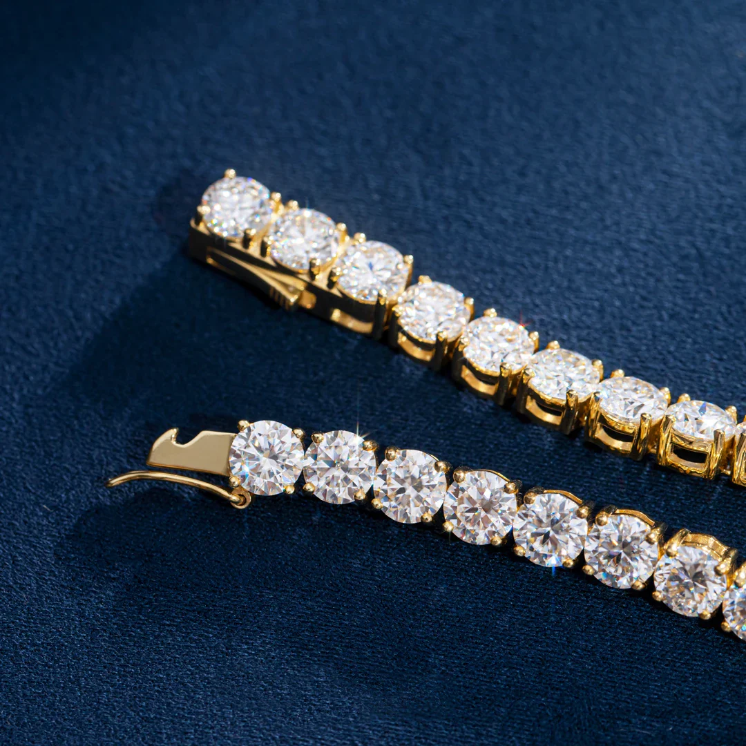 10K Solid Gold Moissanite Tennis Bracelet