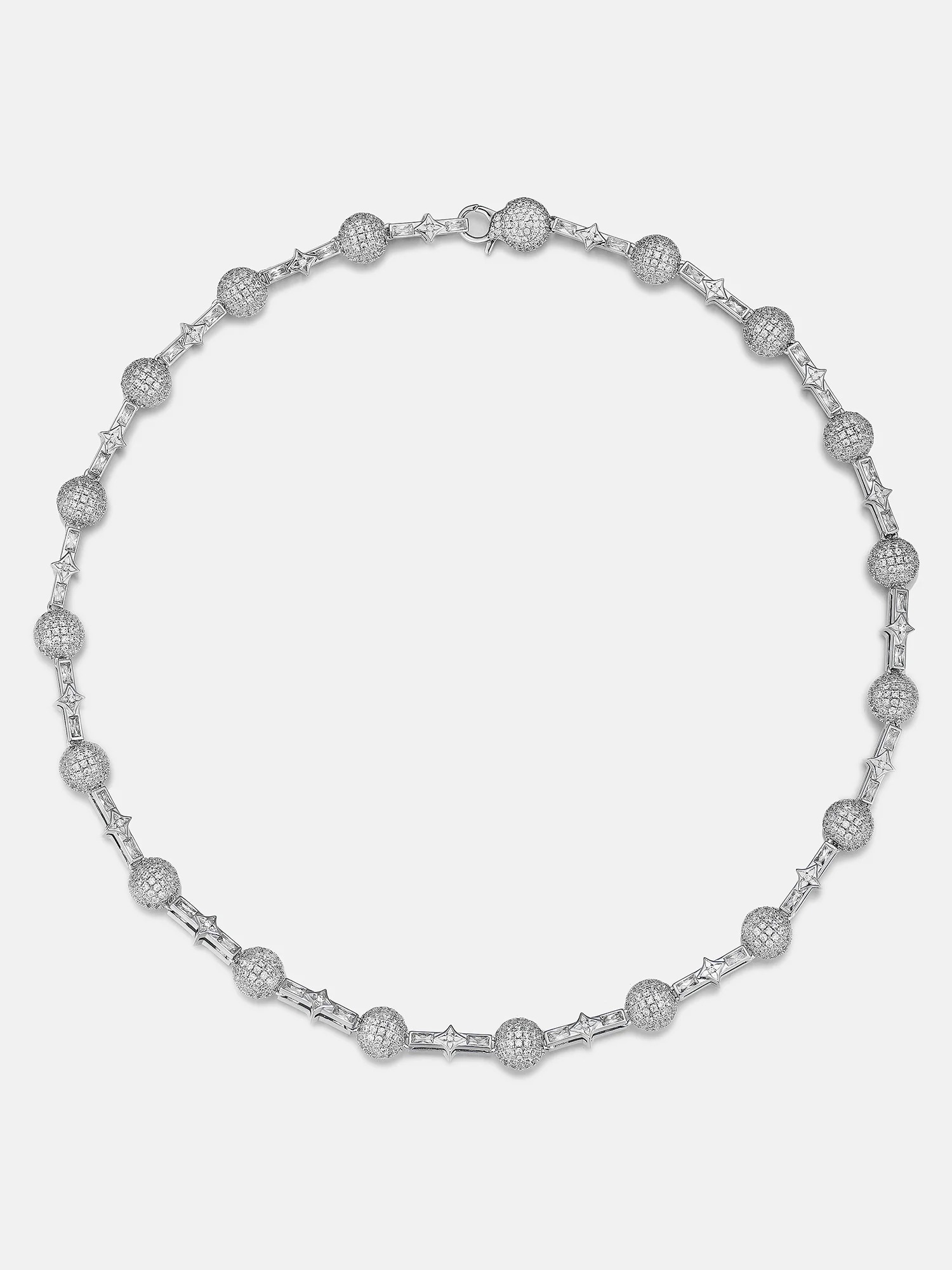 10mm Moissanite Baguette Four Leaf Clover Ball Chain - Image 4