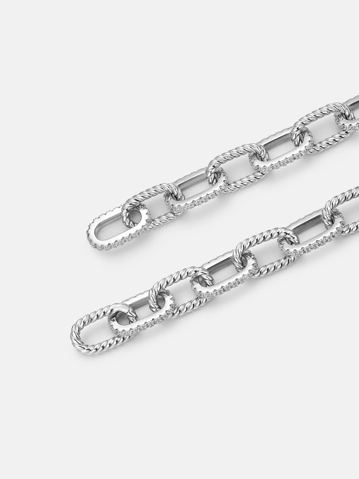 10MM Moissanite Rolo Rope Hybrid Bracelet - Image 3