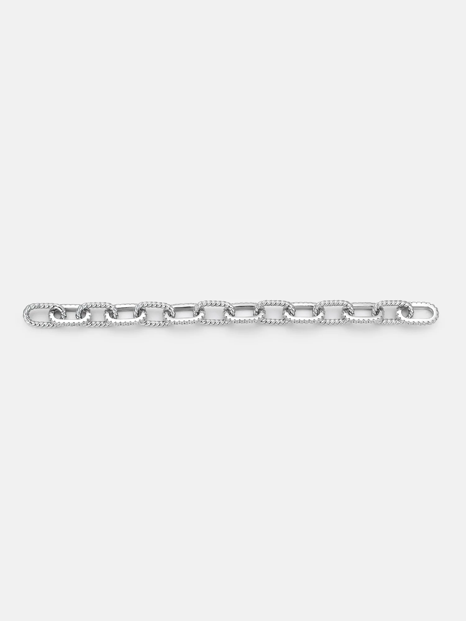10MM Moissanite Rolo Rope Hybrid Bracelet - Image 4