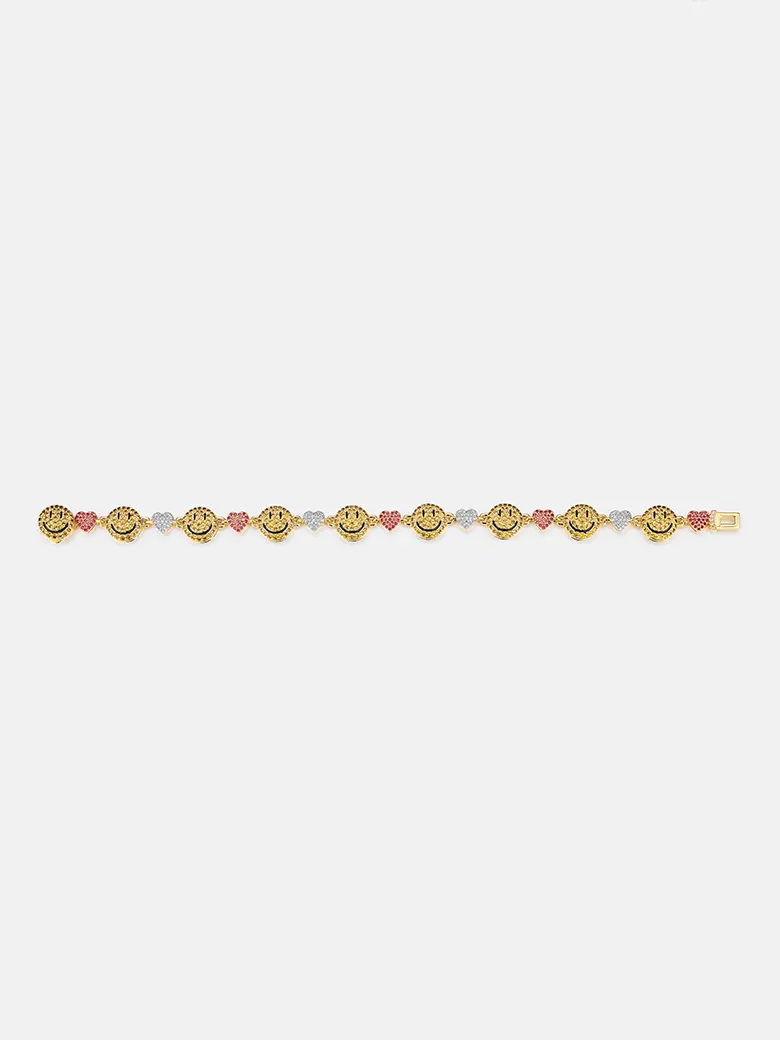 10mm Multi Gem White Moissanite Smile & Heart Chain Or Bracelet - Image 3