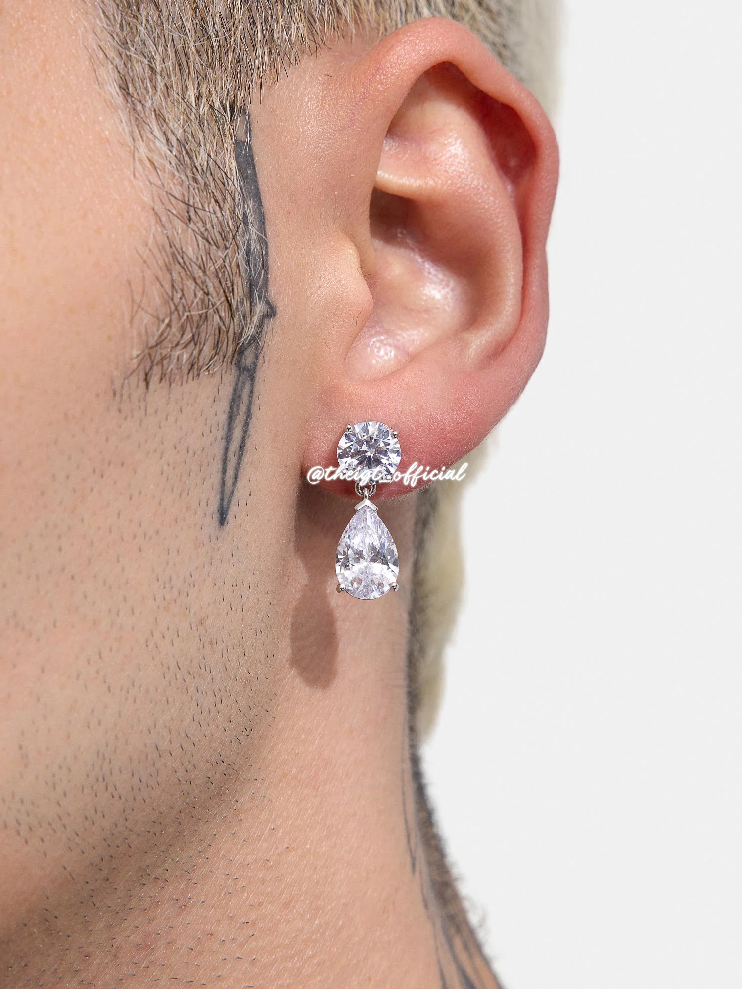 10MM Round & Pear Cut Moissanite Drop Earrings - Image 5