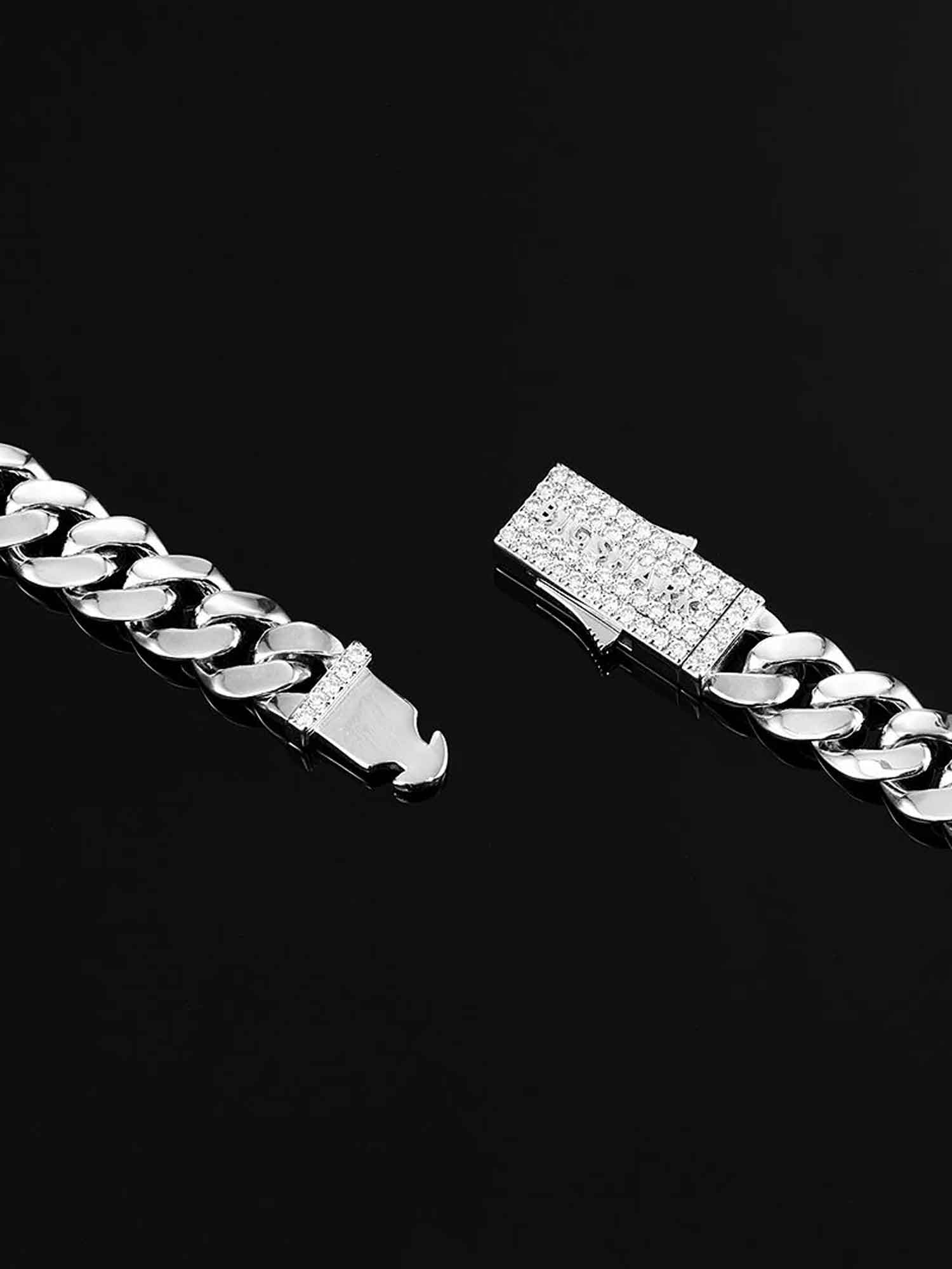10mm S925 Miami Cuban Bracelet With Moissanite Clasp - Image 5