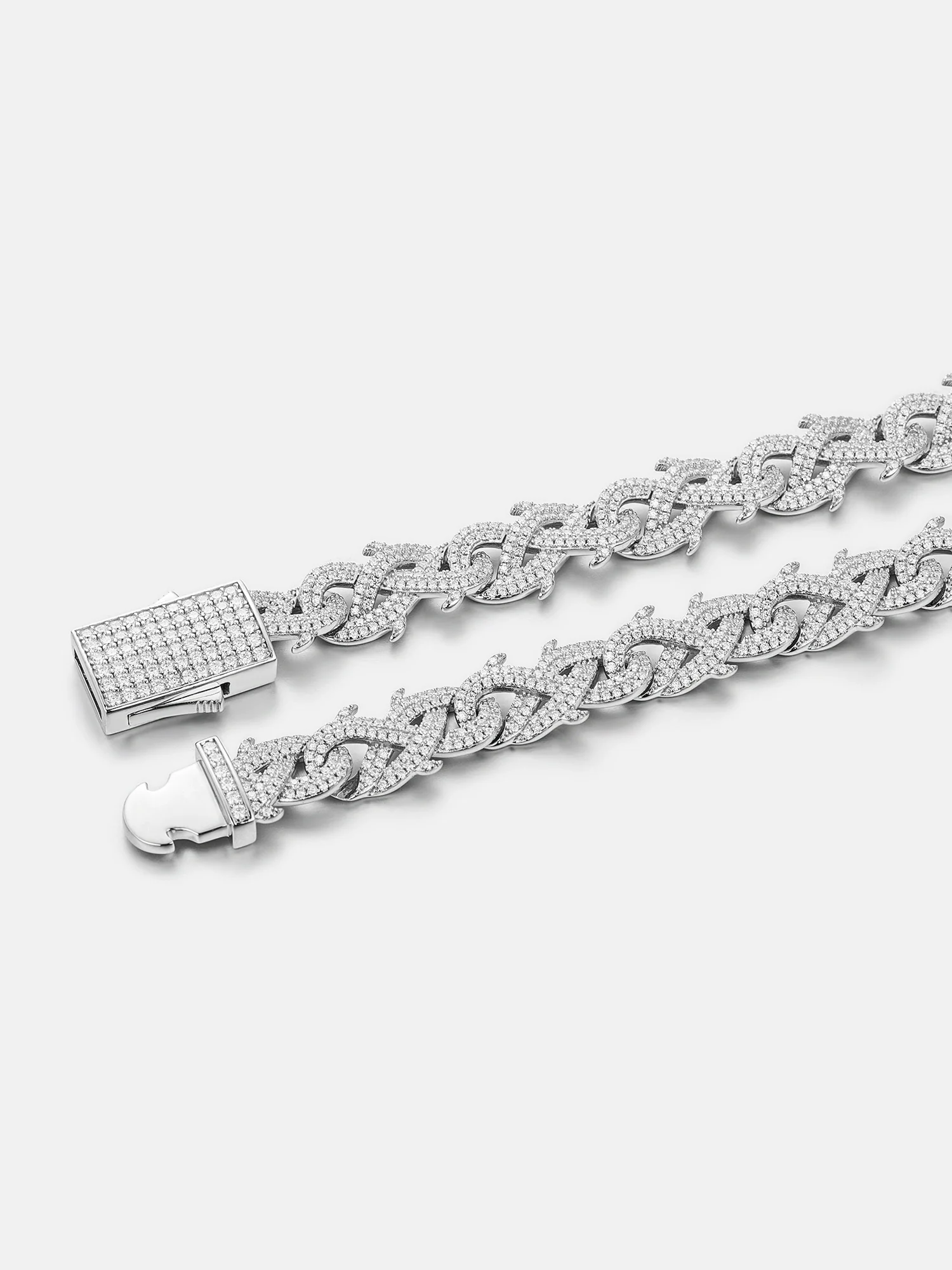 10mm S925 Moissanite Crown of Thorns Chain or Bracelet - Image 3