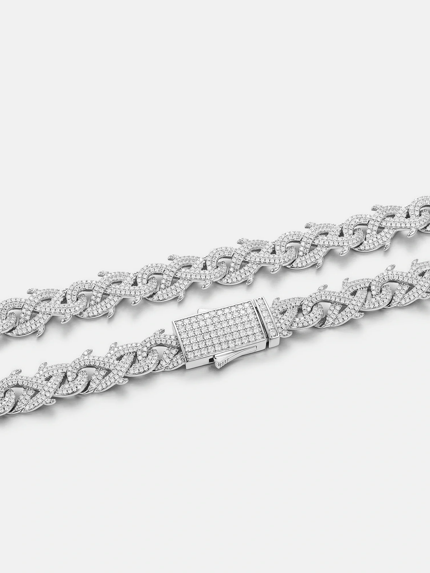 10mm S925 Moissanite Crown of Thorns Chain or Bracelet - Image 4