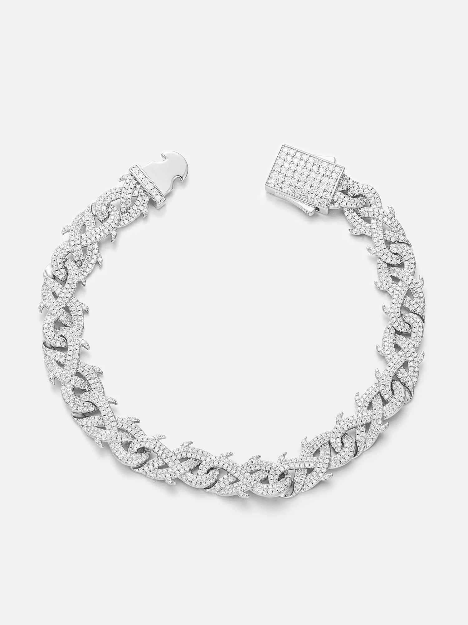 10mm S925 Moissanite Crown of Thorns Chain or Bracelet - Image 5