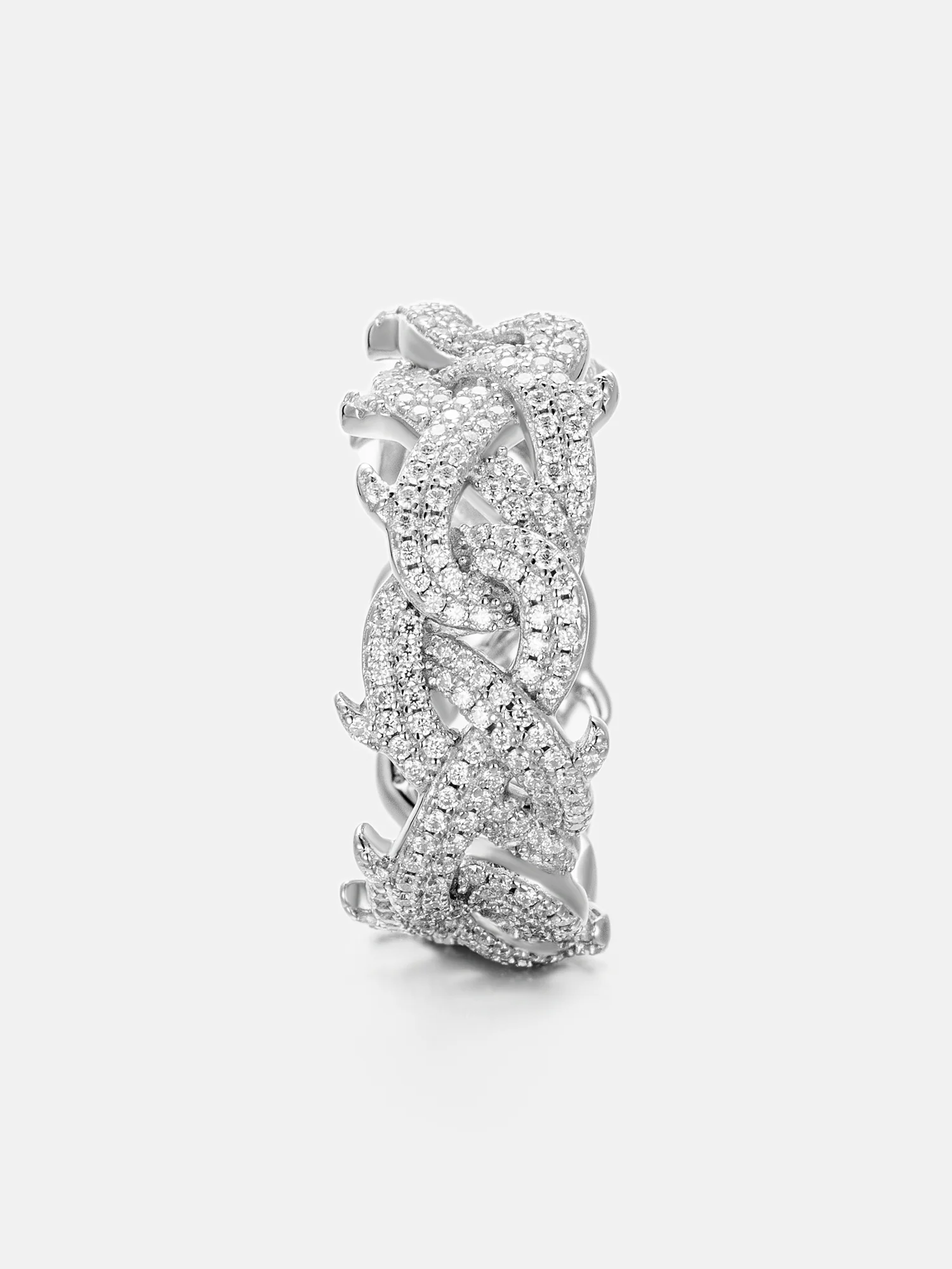 10mm S925 Moissanite Crown of Thorns Ring - Image 3