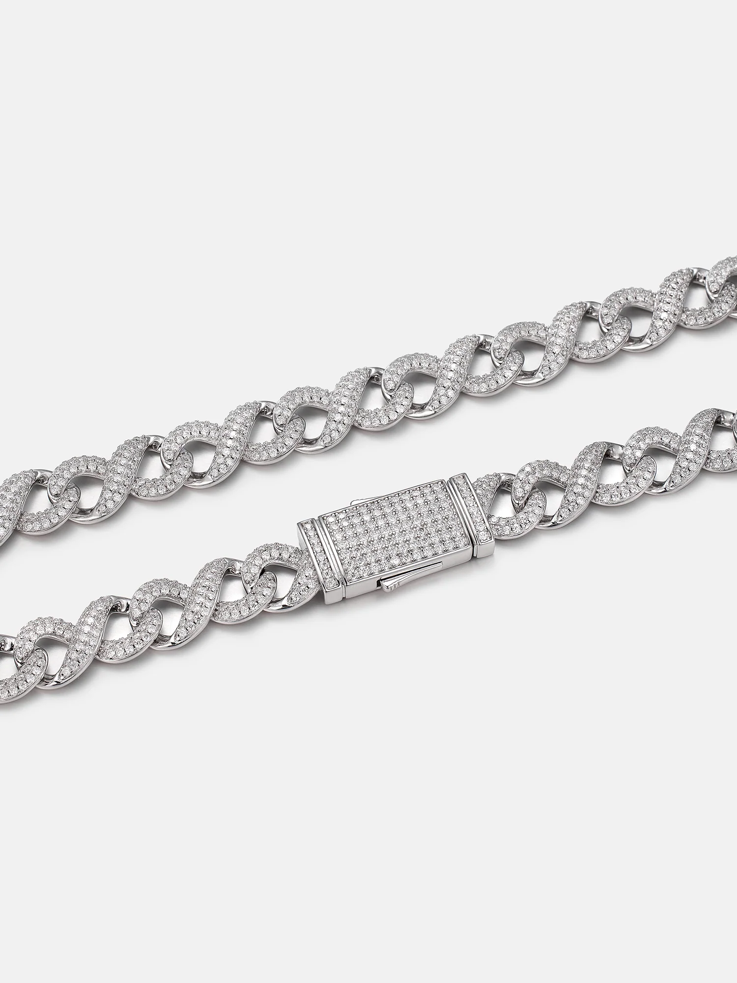 10mm S925 Moissanite Infinity Cuban Chain - Image 4