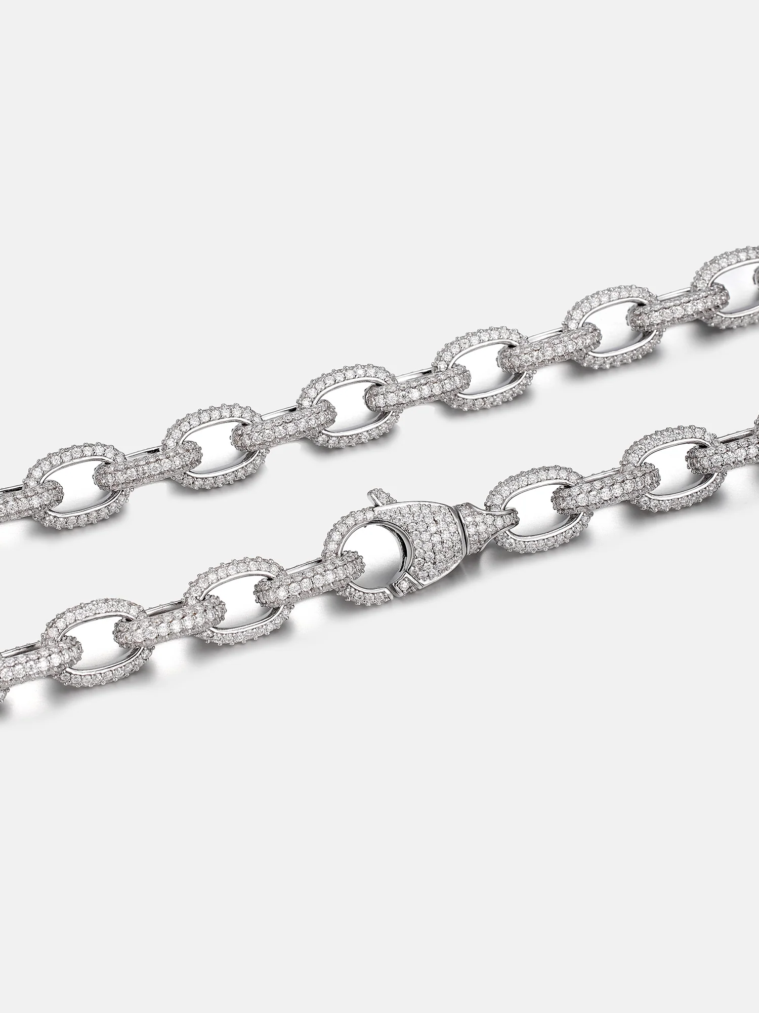 10mm S925 Moissanite Rolo Link Chain Or Bracelet - Image 3
