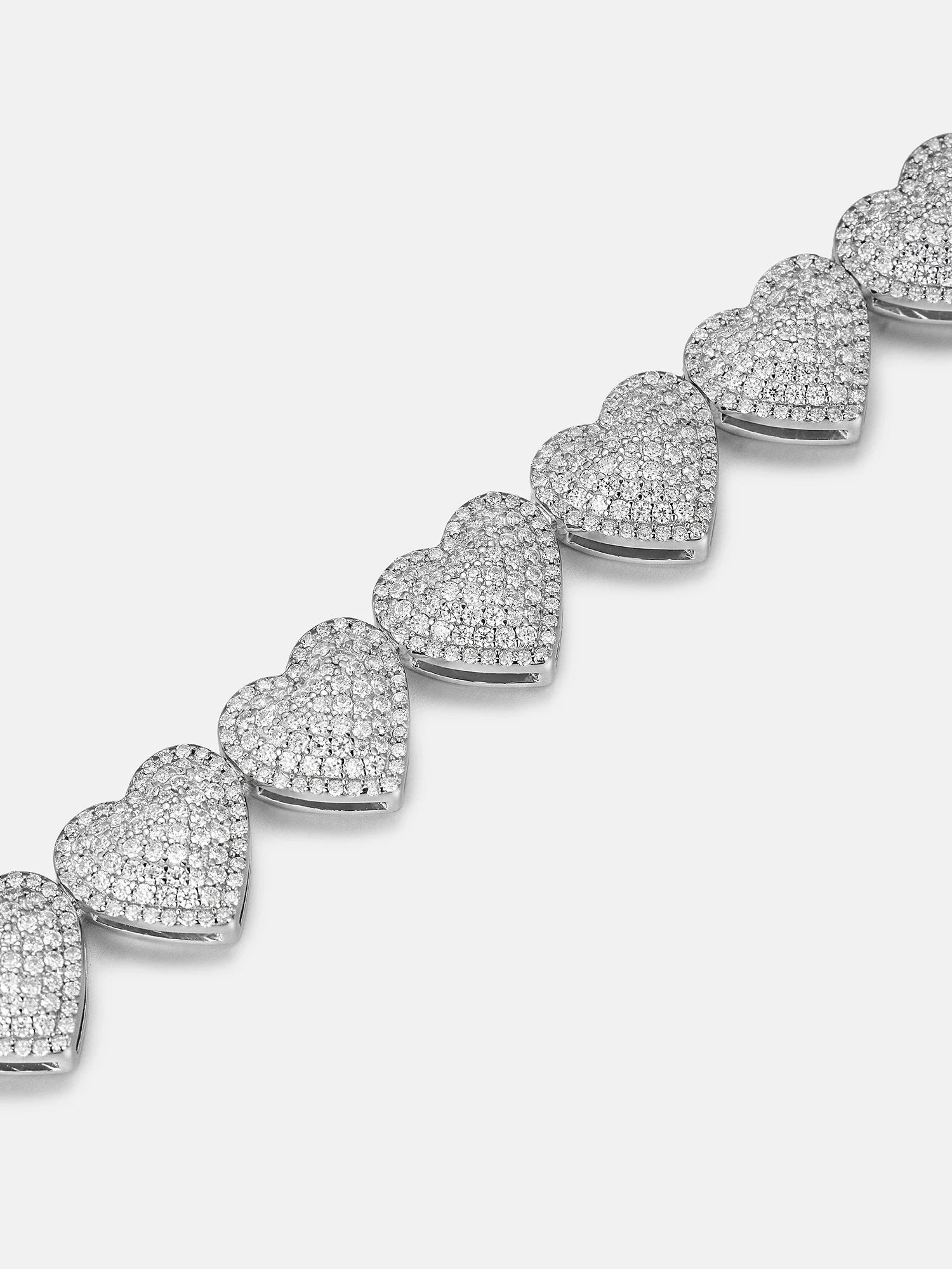 10MM White Moissanite Heart Bracelet - Image 2