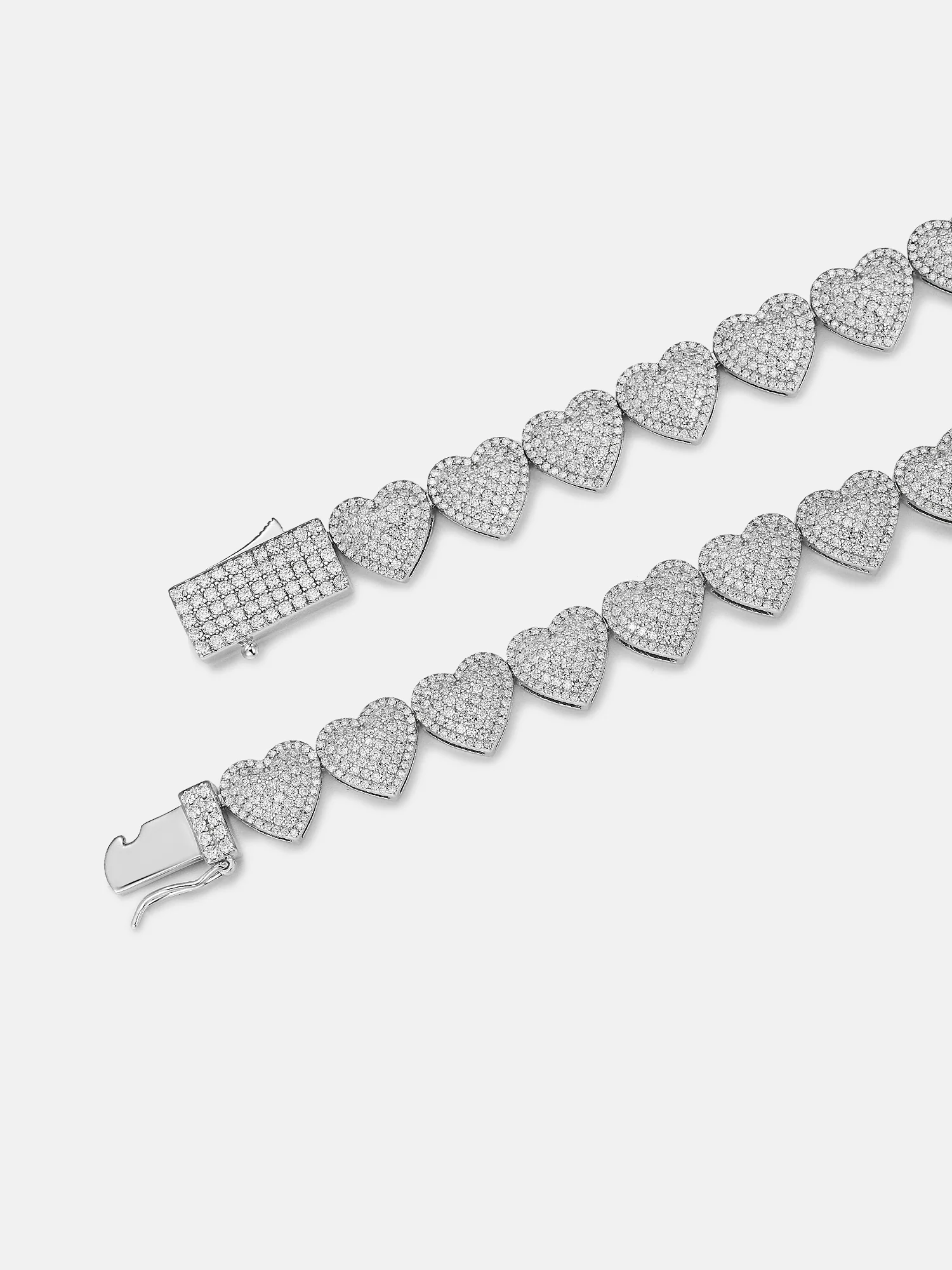 10MM White Moissanite Heart Bracelet - Image 3