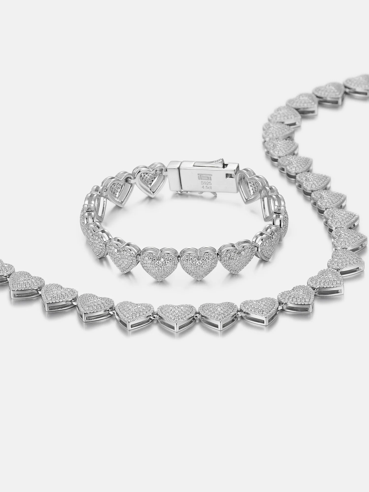 10MM White Moissanite Heart Bracelet - Image 4