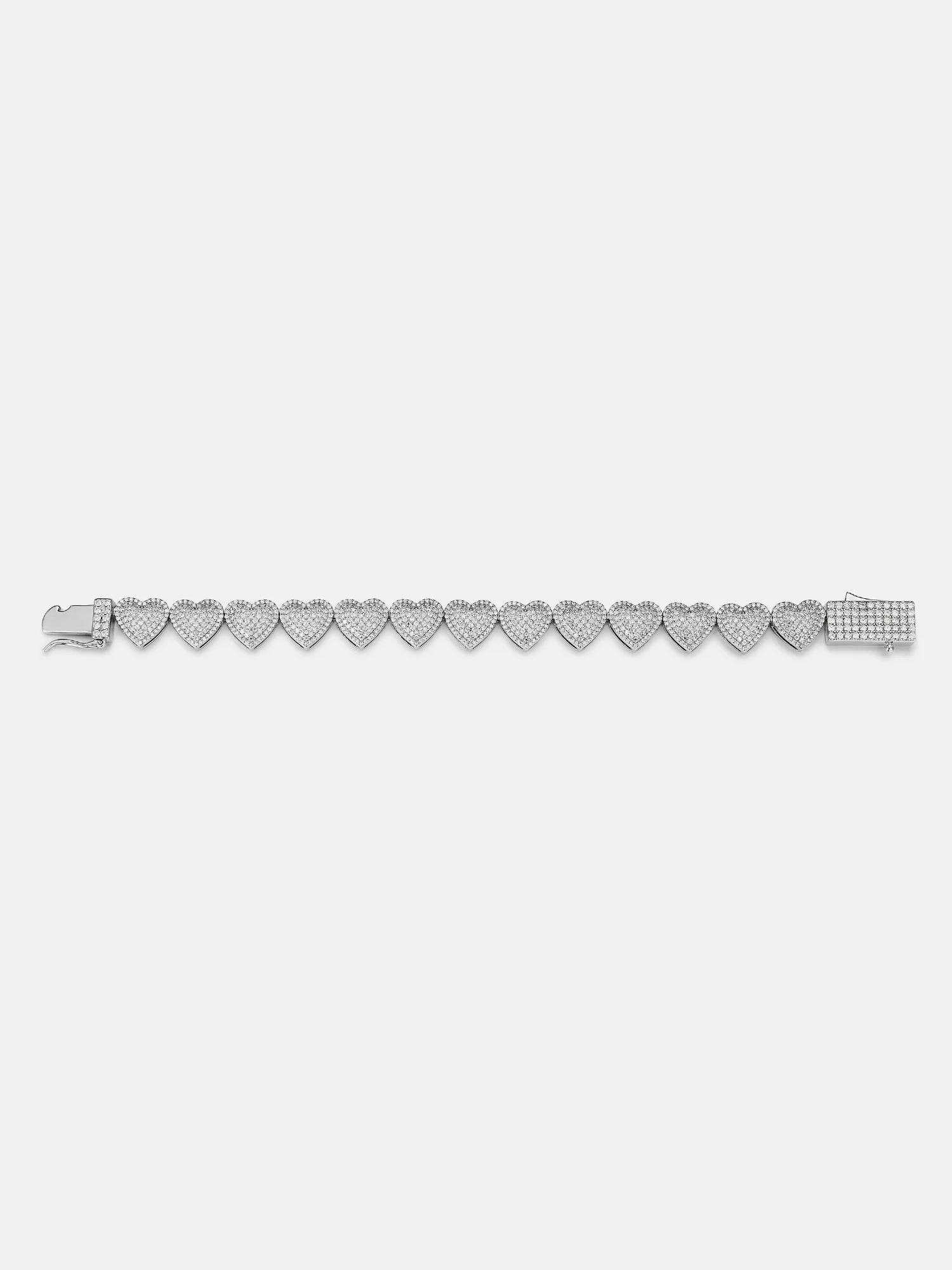 10MM White Moissanite Heart Bracelet - Image 5