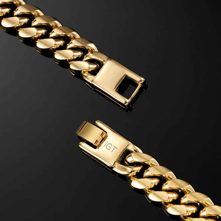 12mm Miami Cuban Link Chain in Yellow Gold - Image 4