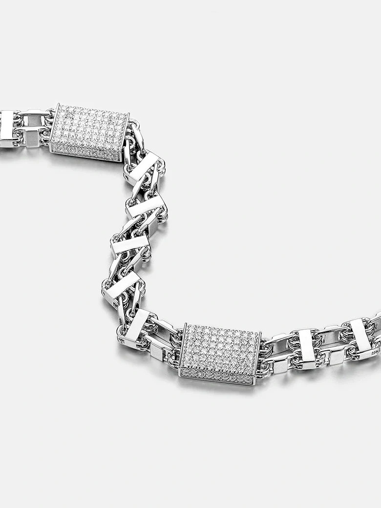 12mm Moissanite Italian Cage Style Chain - Image 2