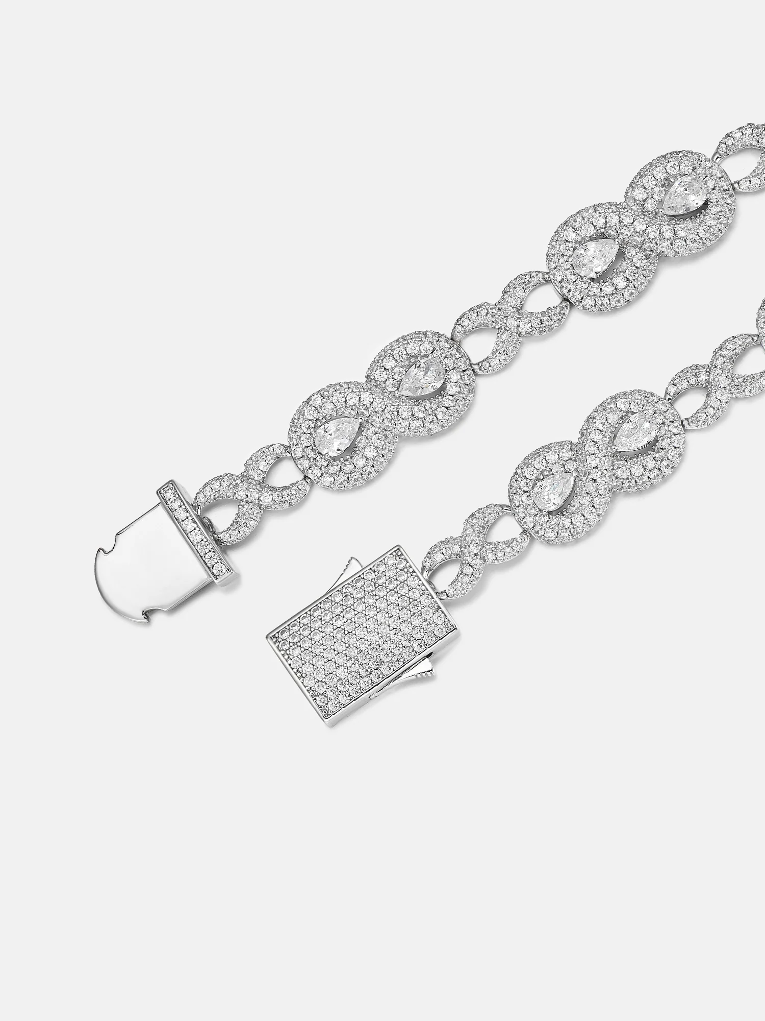 12MM Pear-cut Moissanite Infinity Bracelet - Image 3