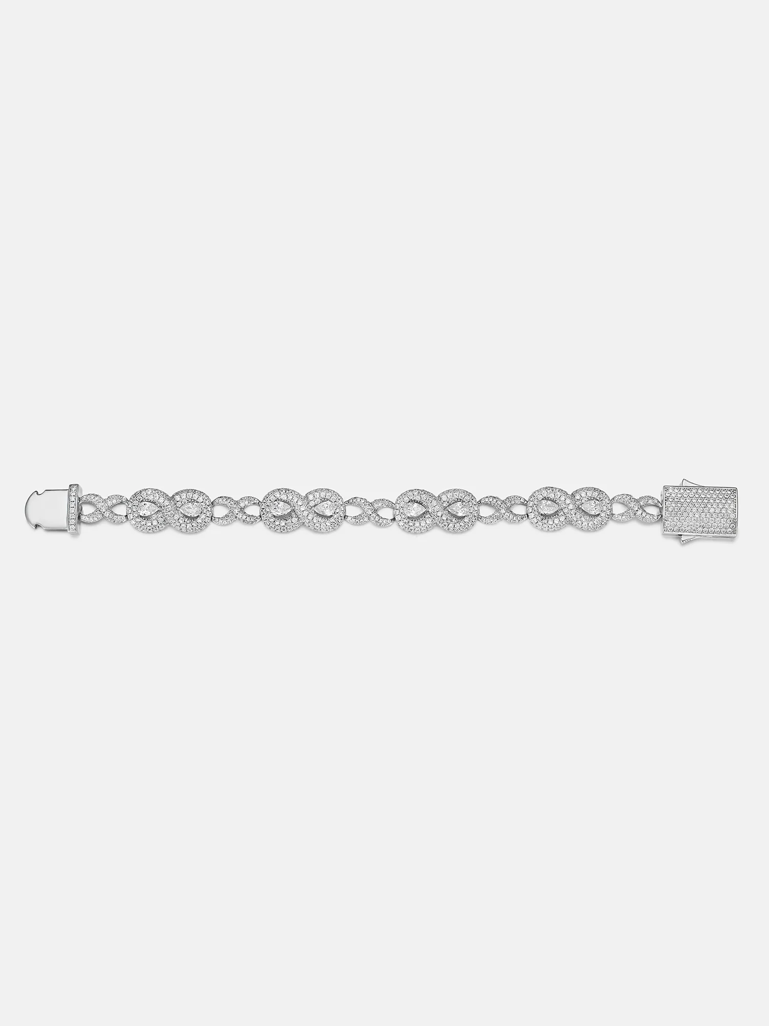 12MM Pear-cut Moissanite Infinity Bracelet - Image 5