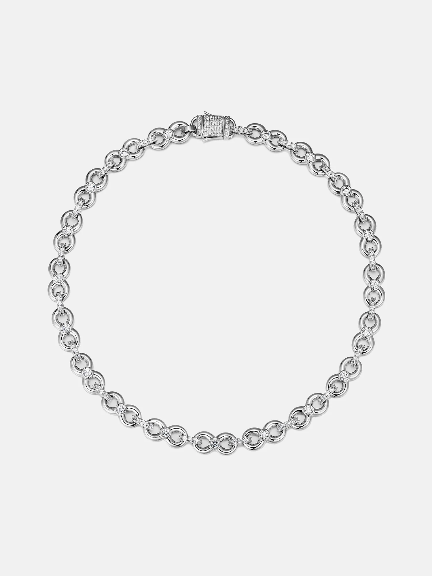 12MM Plain Infinity Chain With Moissanite Clasp - Image 2