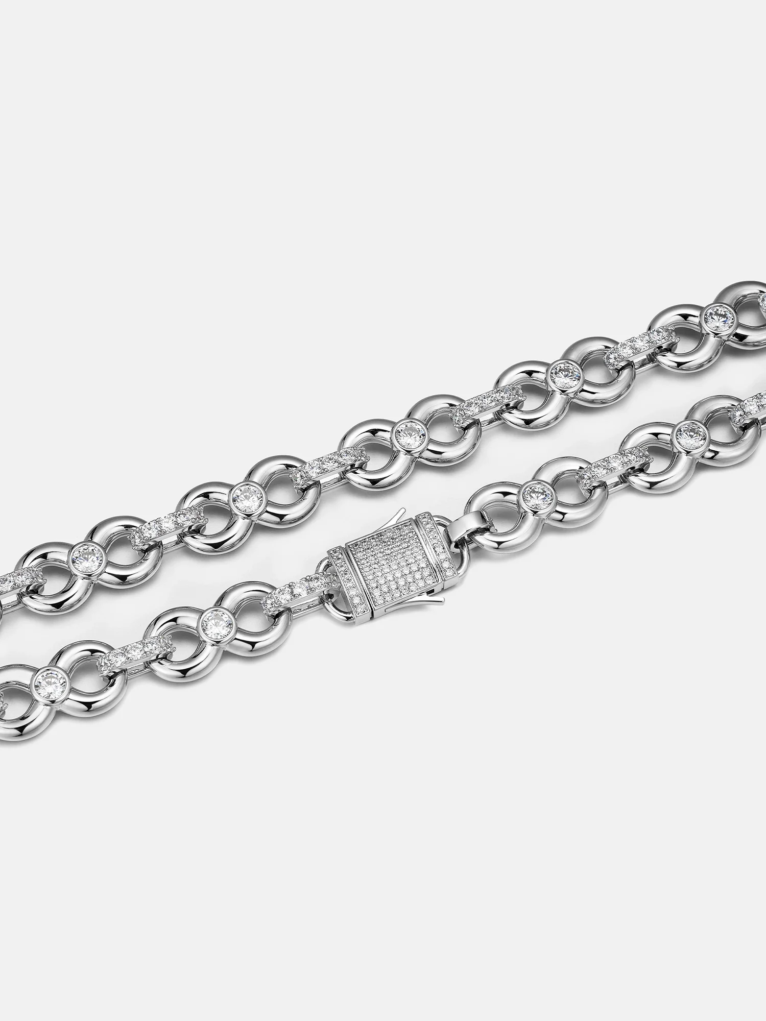 12MM Plain Infinity Chain With Moissanite Clasp - Image 3