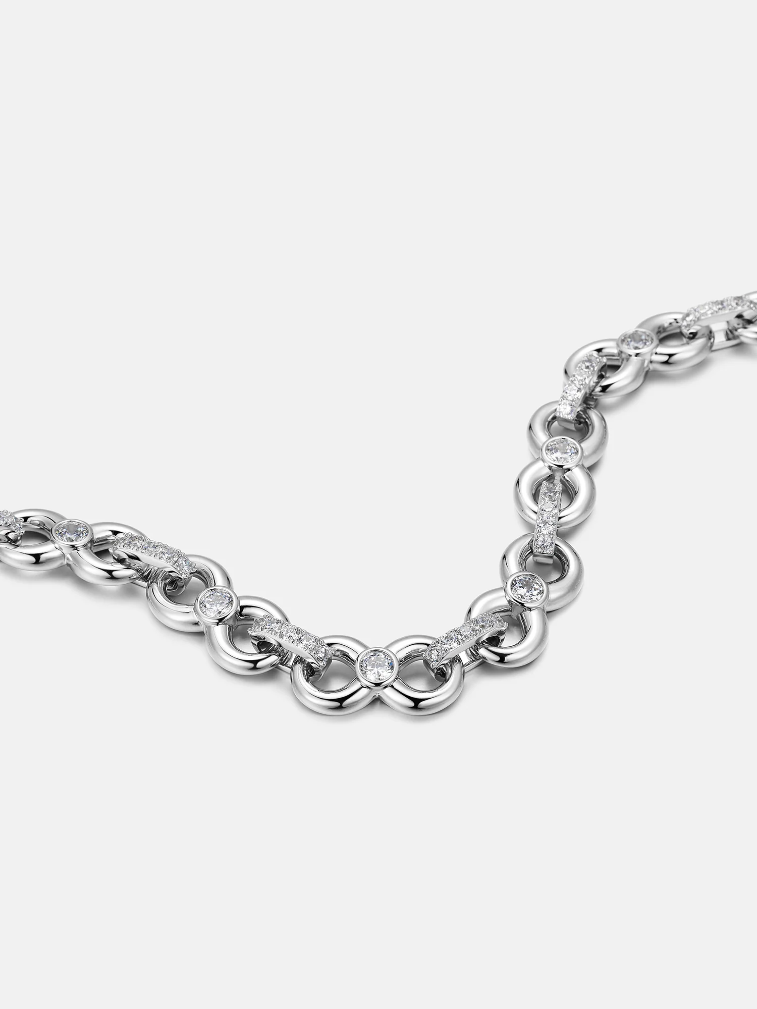 12MM Plain Infinity Chain With Moissanite Clasp - Image 4