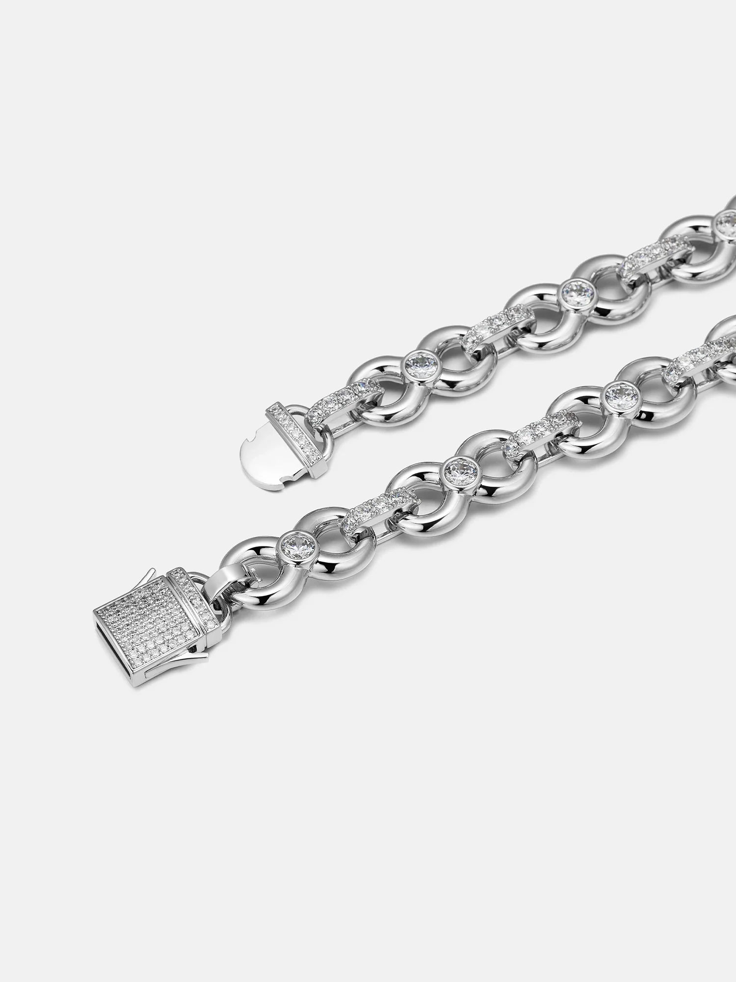 12MM Plain Infinity Chain With Moissanite Clasp - Image 5