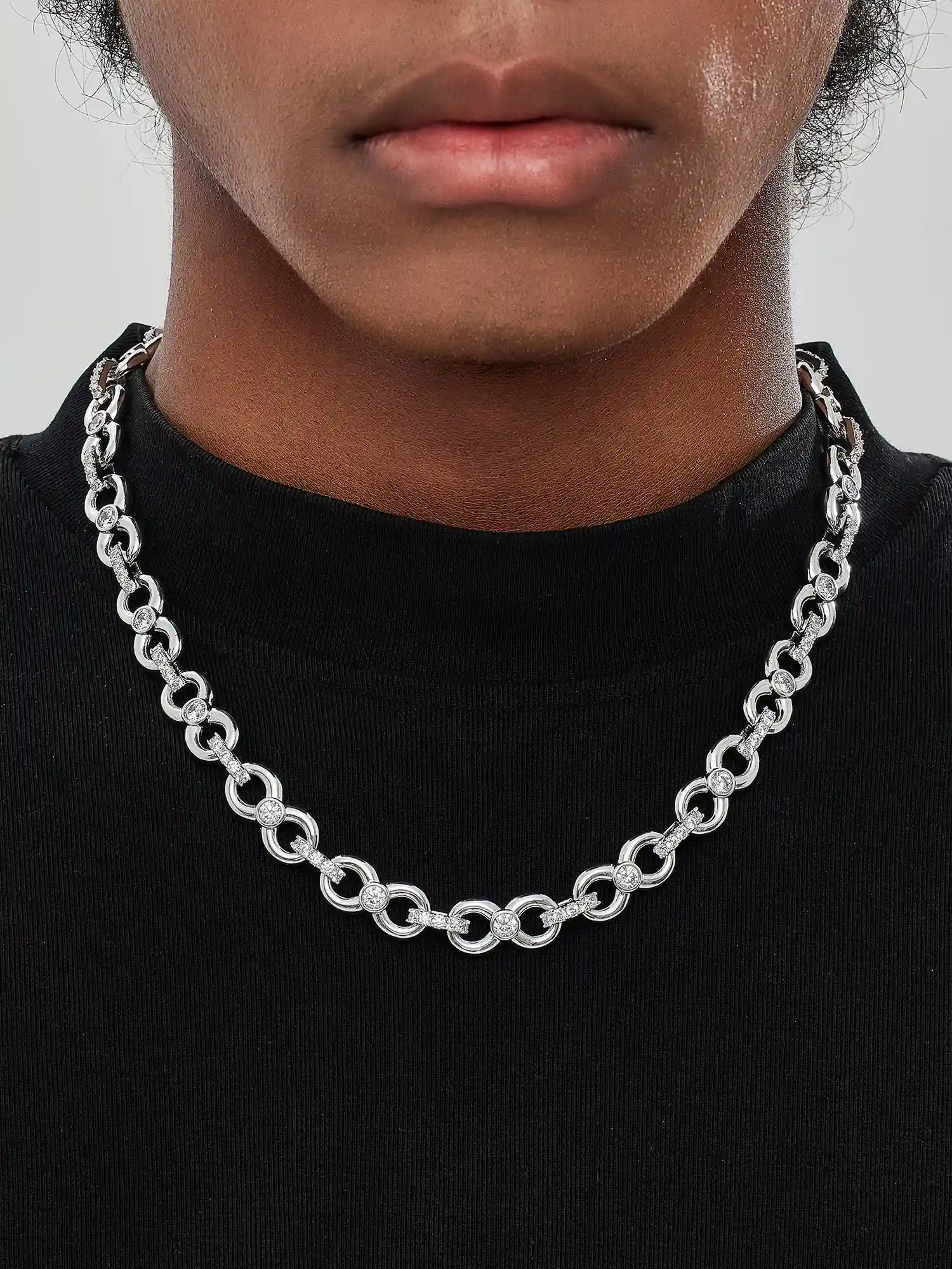 12MM Plain Infinity Chain With Moissanite Clasp - Image 6