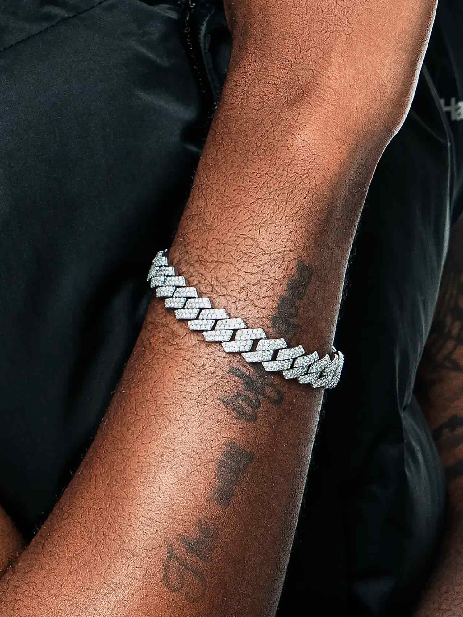 S925 Moissanite Prong Cuban Bracelet - Image 11