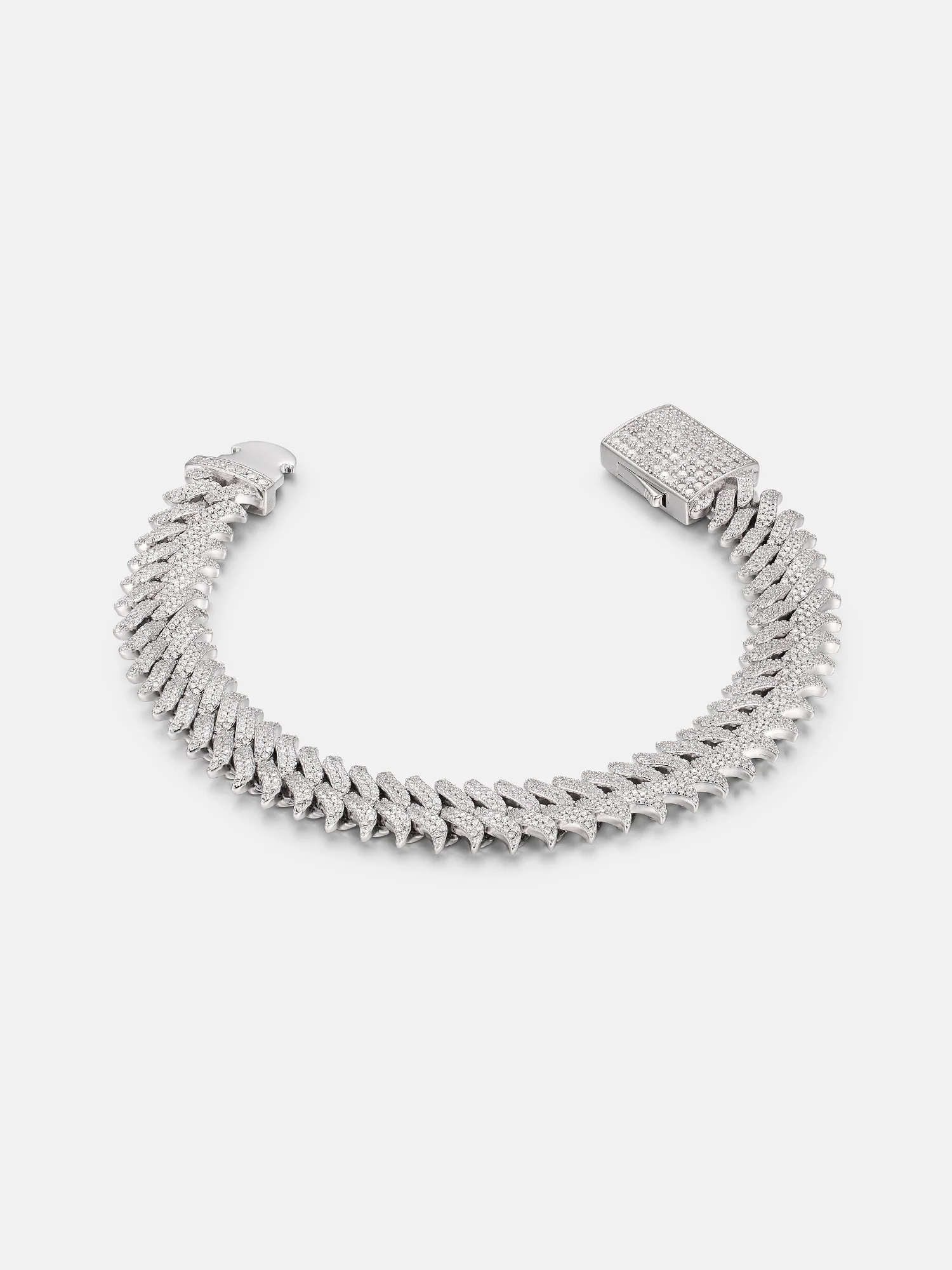 Made to Order 12mm S925 Moissanite Spiked Laurel Cuban Chain or Bracelet - Image 3