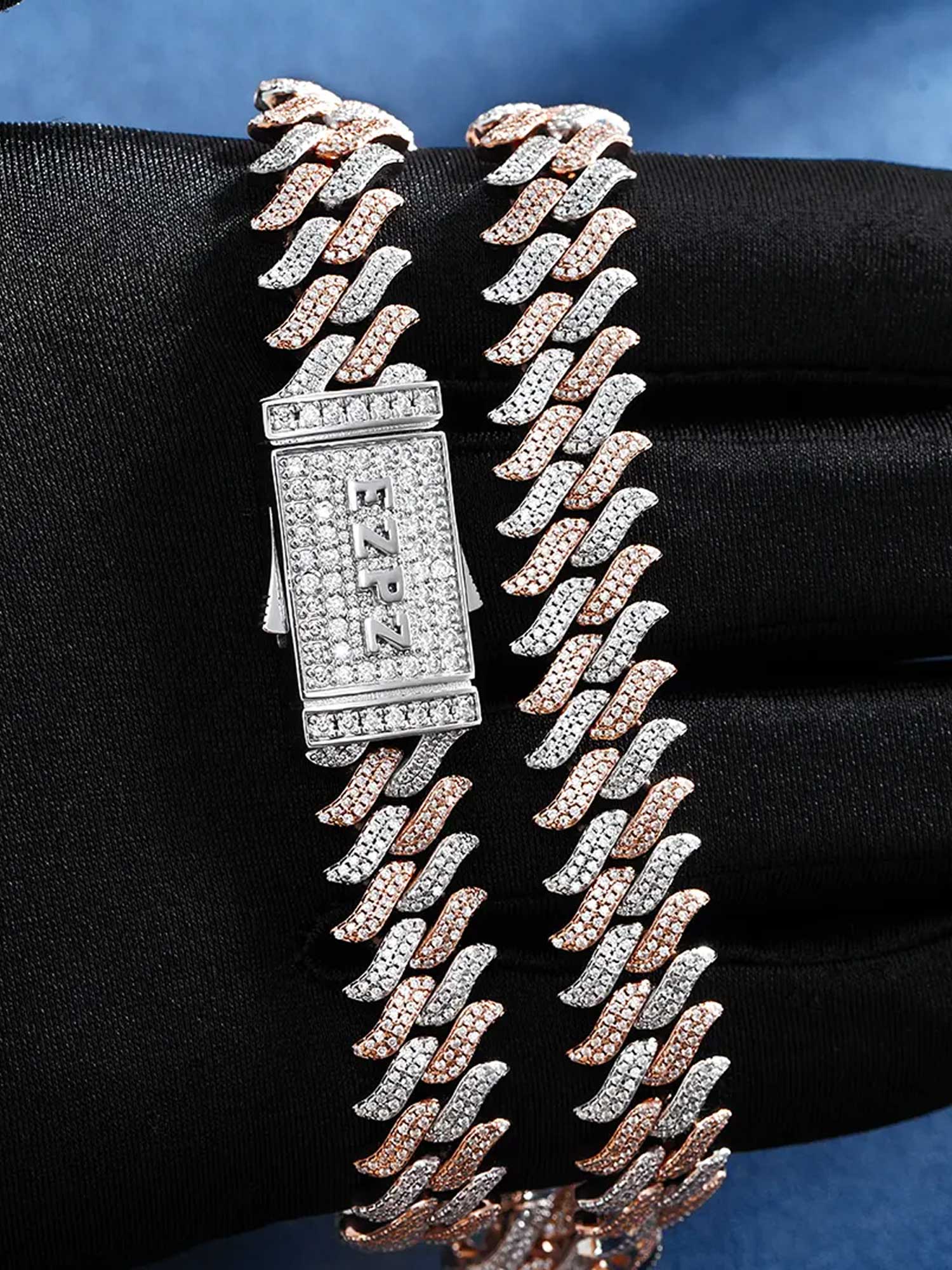 Made to Order 12mm S925 Moissanite Spiked Laurel Cuban Chain or Bracelet - Image 5
