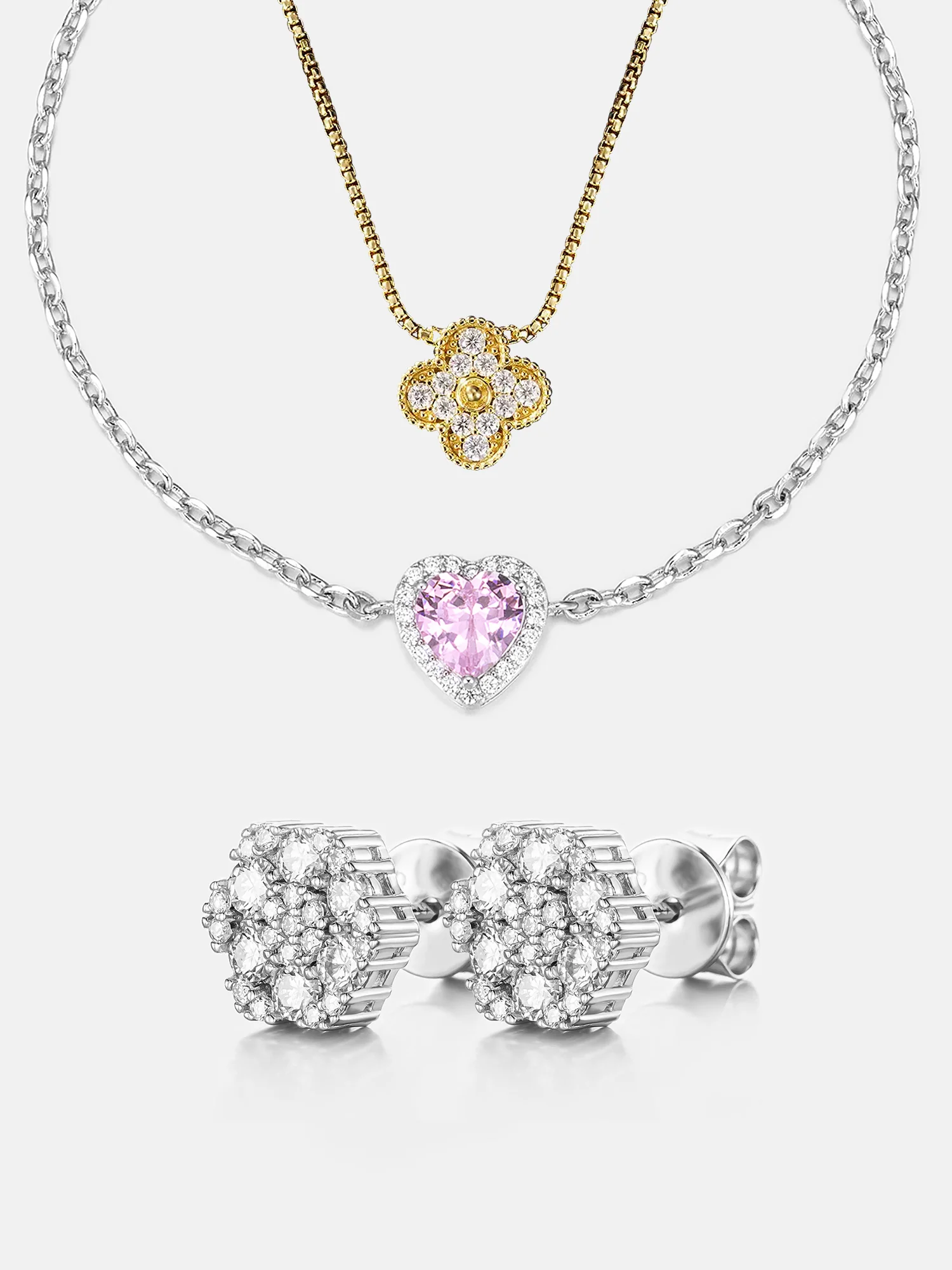 $169 Get Moisanite Earrings+Chain+Bracelet Set - Image 2