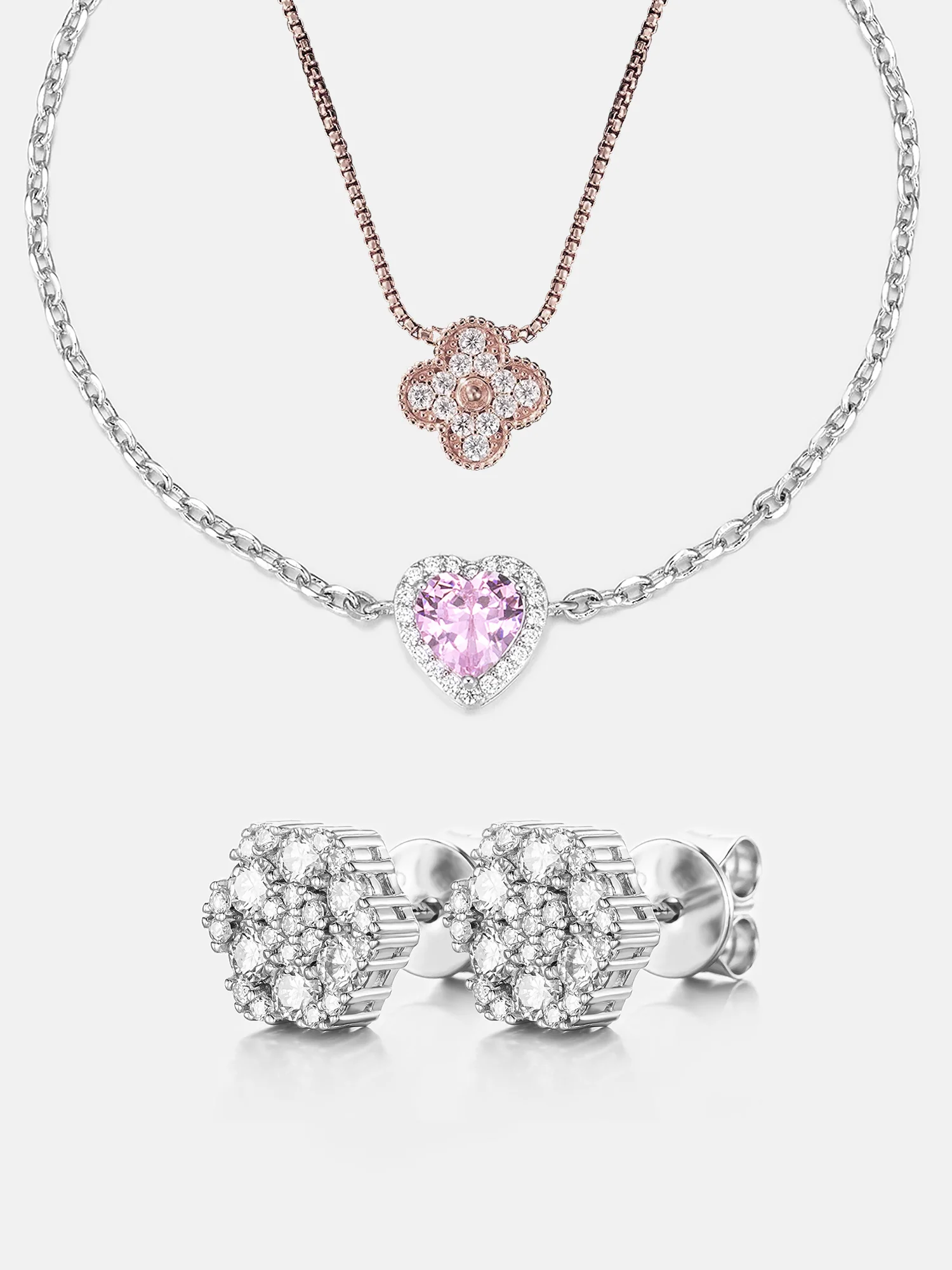 $169 Get Moisanite Earrings+Chain+Bracelet Set - Image 3