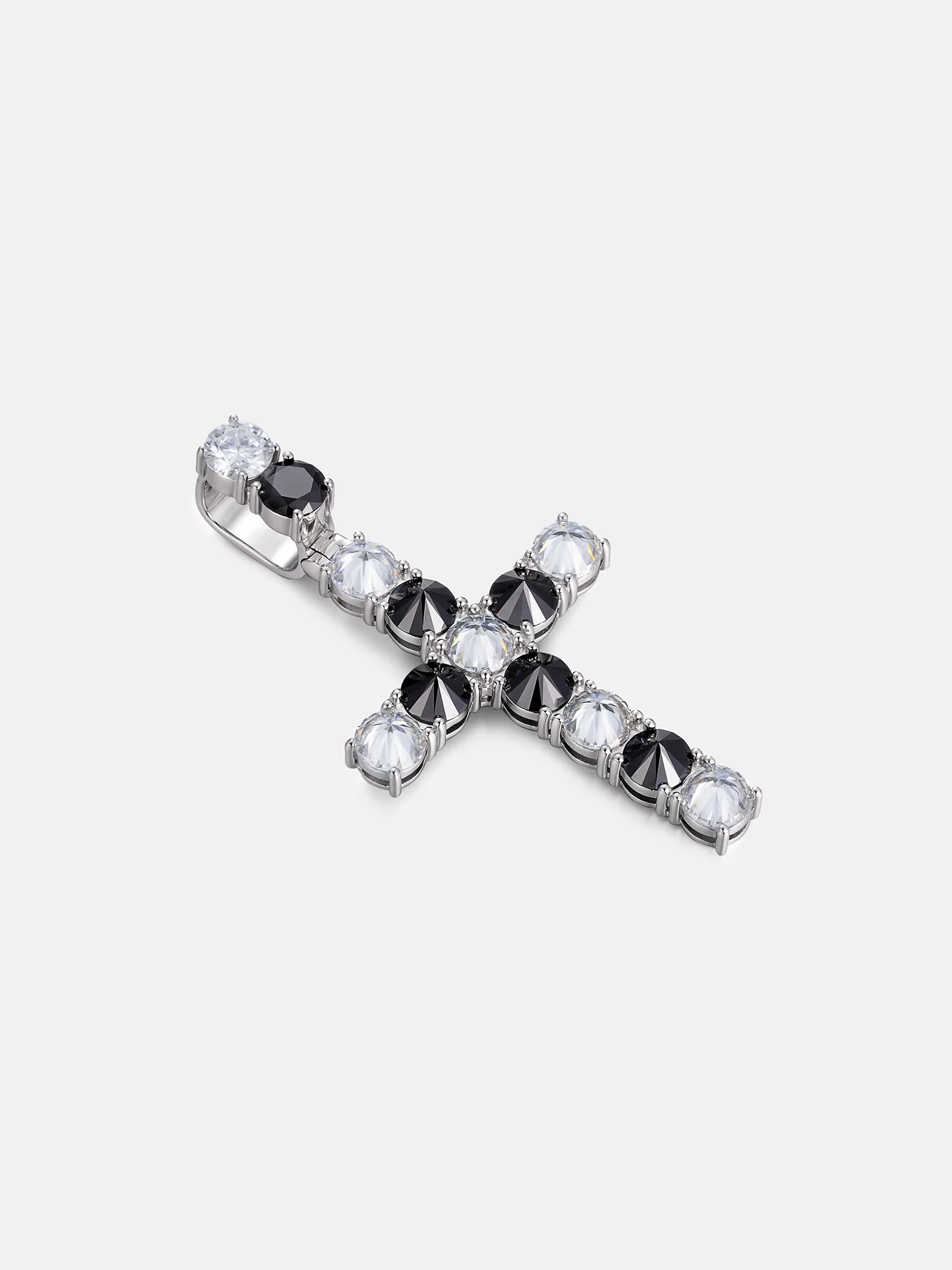 13CT Duo-Tone Reverse Set Moissanite Cross Pendant - Image 6