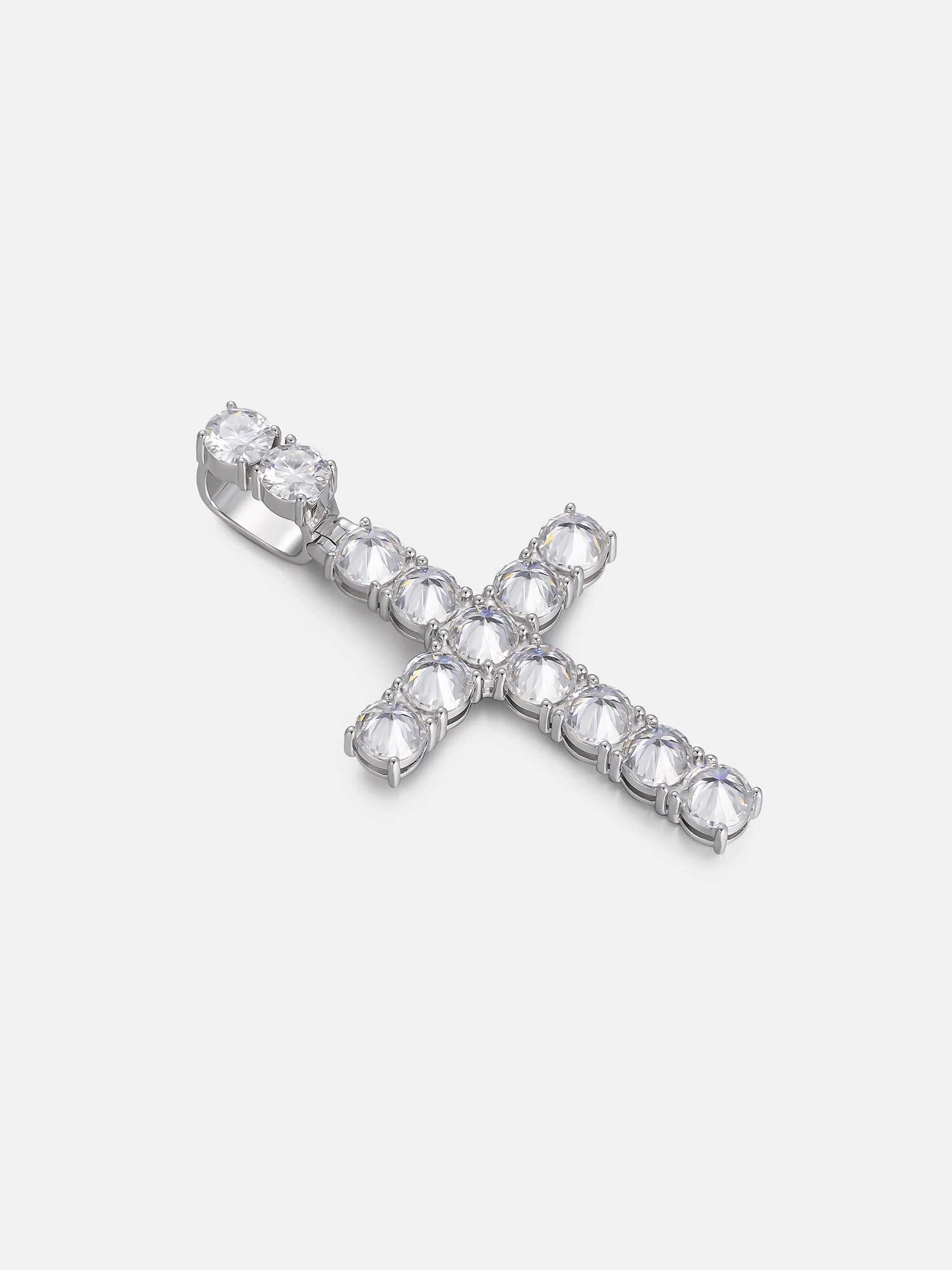 13CT Reverse Set Moissanite Cross Pendant - Image 6