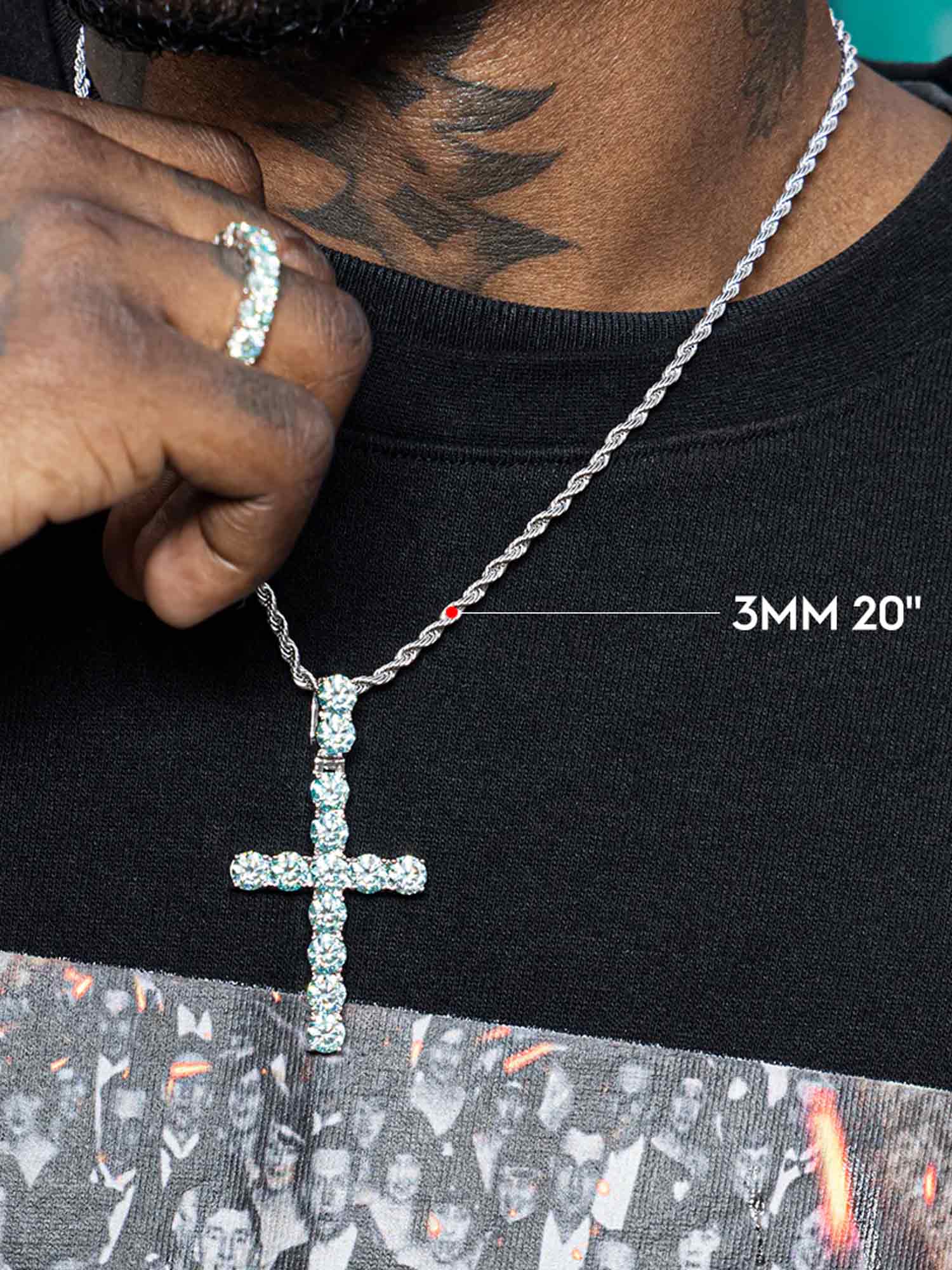 13CT S925 Moissanite Cross Pendant - Image 10