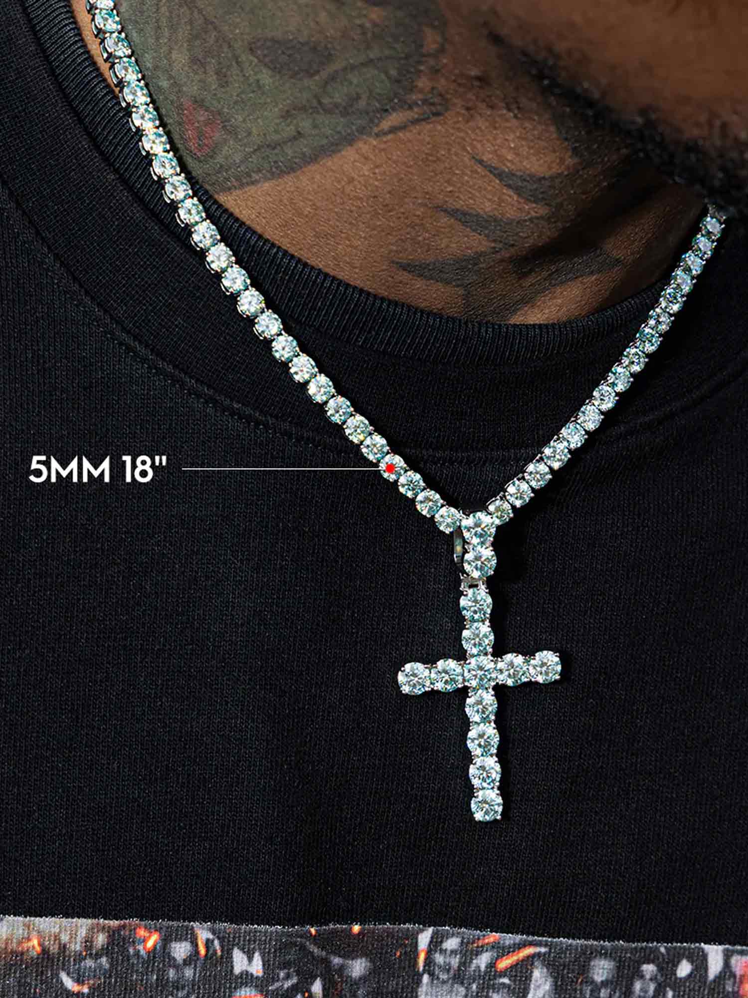 13CT S925 Moissanite Cross Pendant - Image 11
