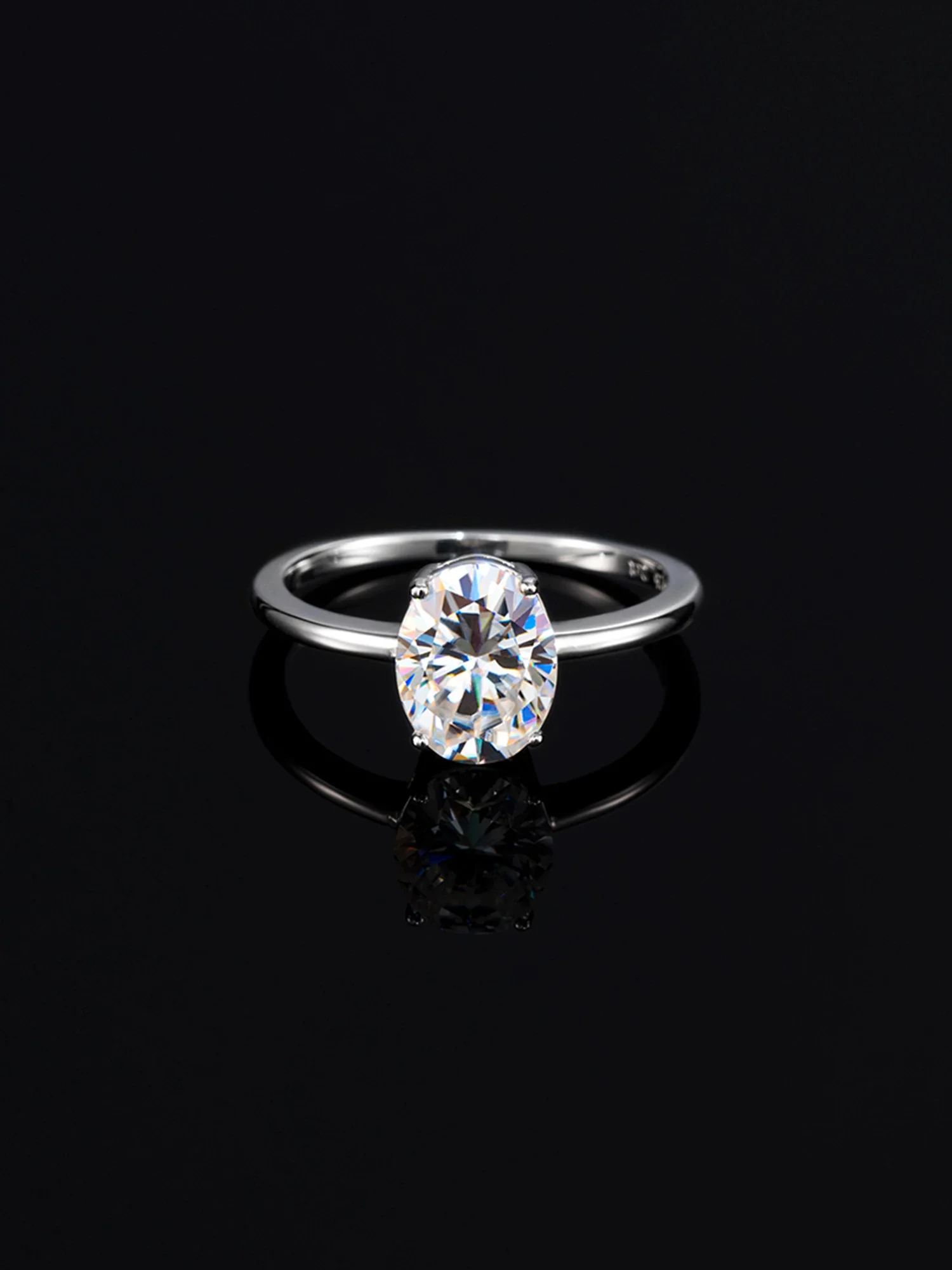 14k Solid Gold 2CTW Moissanite Oval Cut Engagement Ring - Image 5