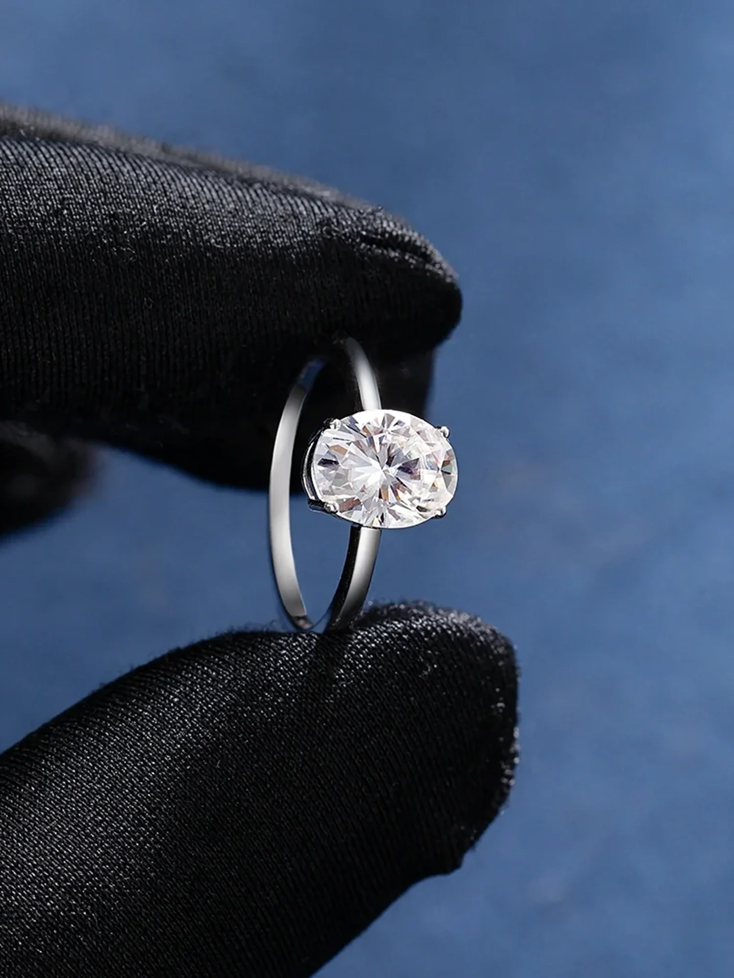 14k Solid Gold 2CTW Moissanite Oval Cut Engagement Ring - Image 7