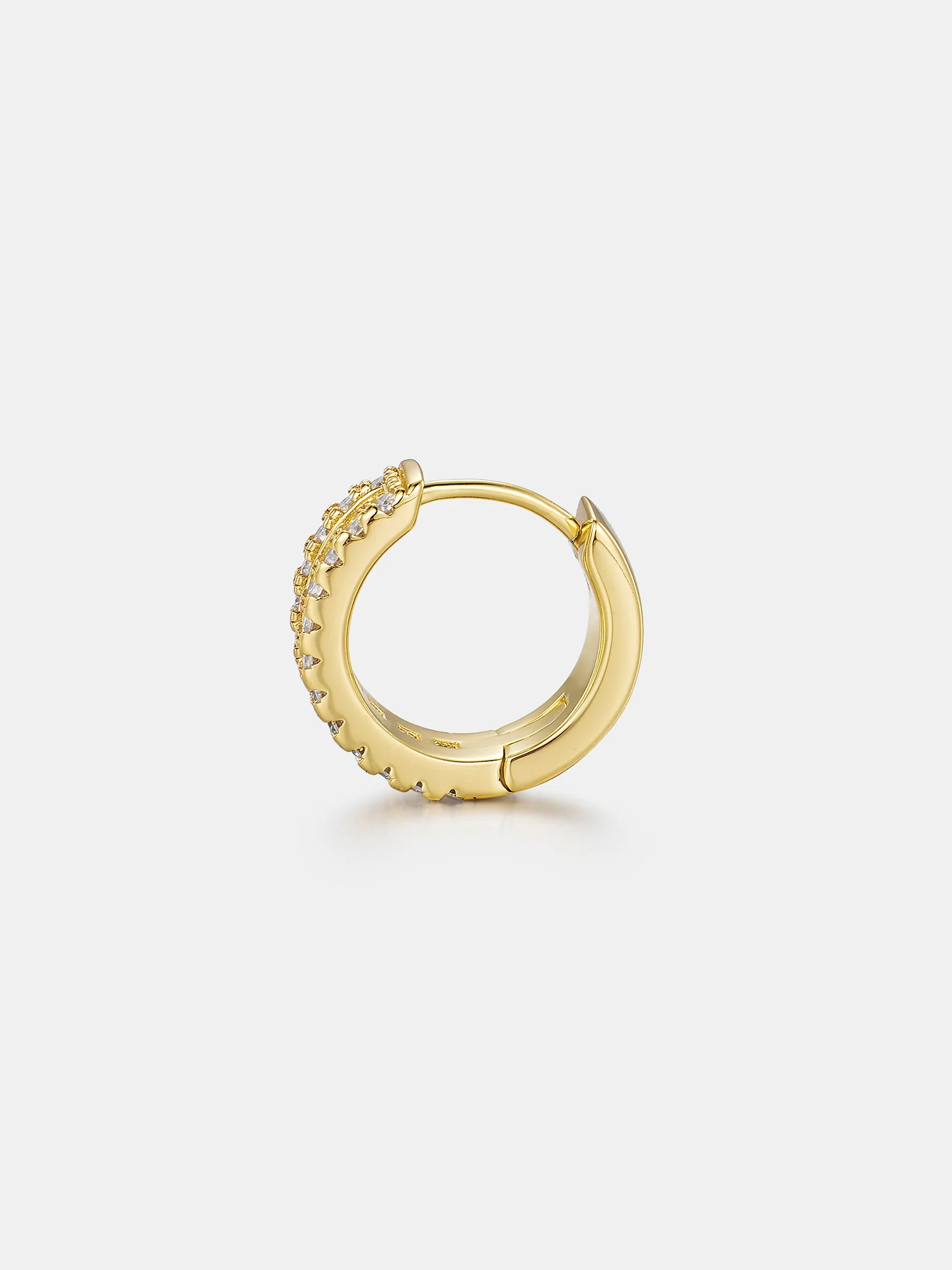 14K Solid Gold Moissanite Princess Cut Hoop Earrings - Image 6