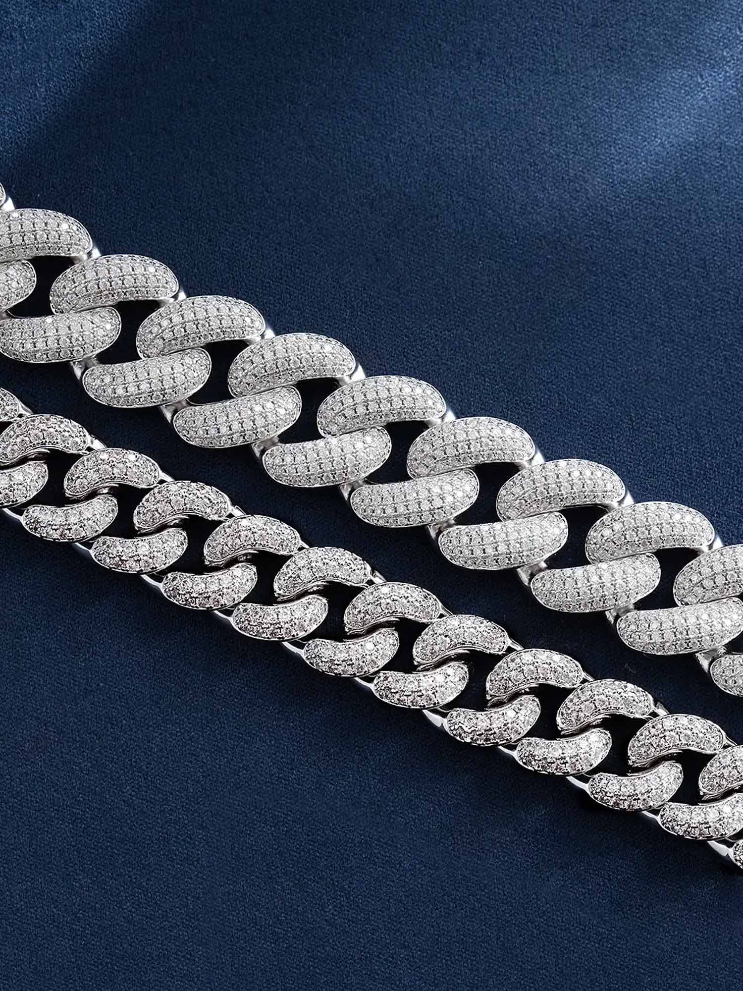 15mm Four Row Moissanite Cuban Link - Image 4