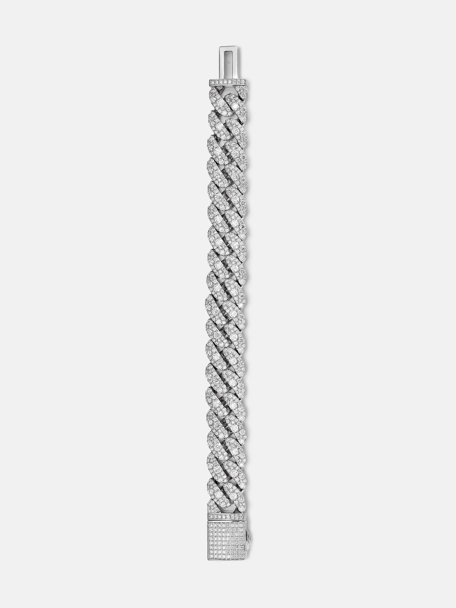 15mm Mosaic Setting Moissanite Cuban Bracelet - Image 3