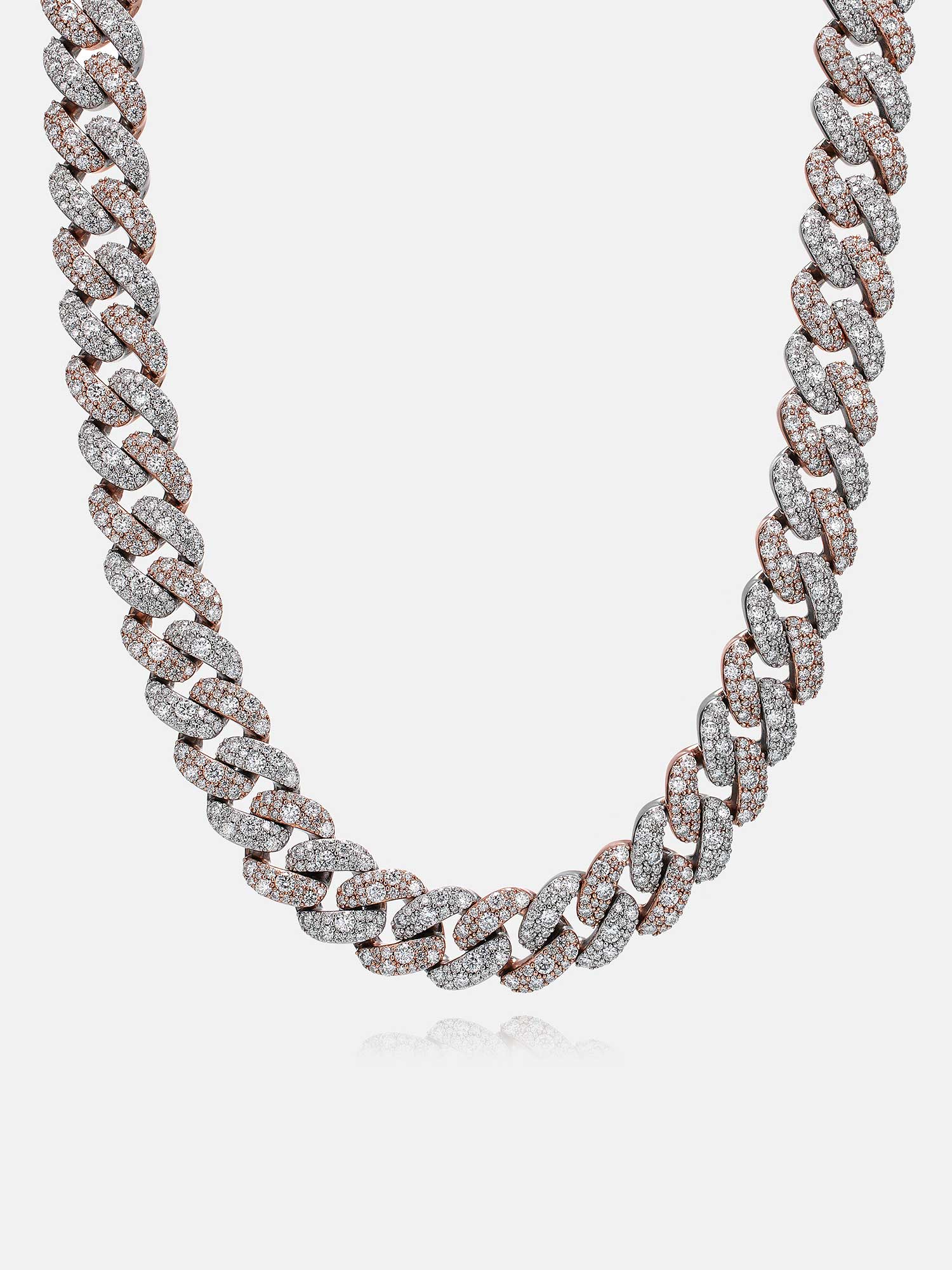 15mm Mosaic Setting Moissanite Cuban Chain