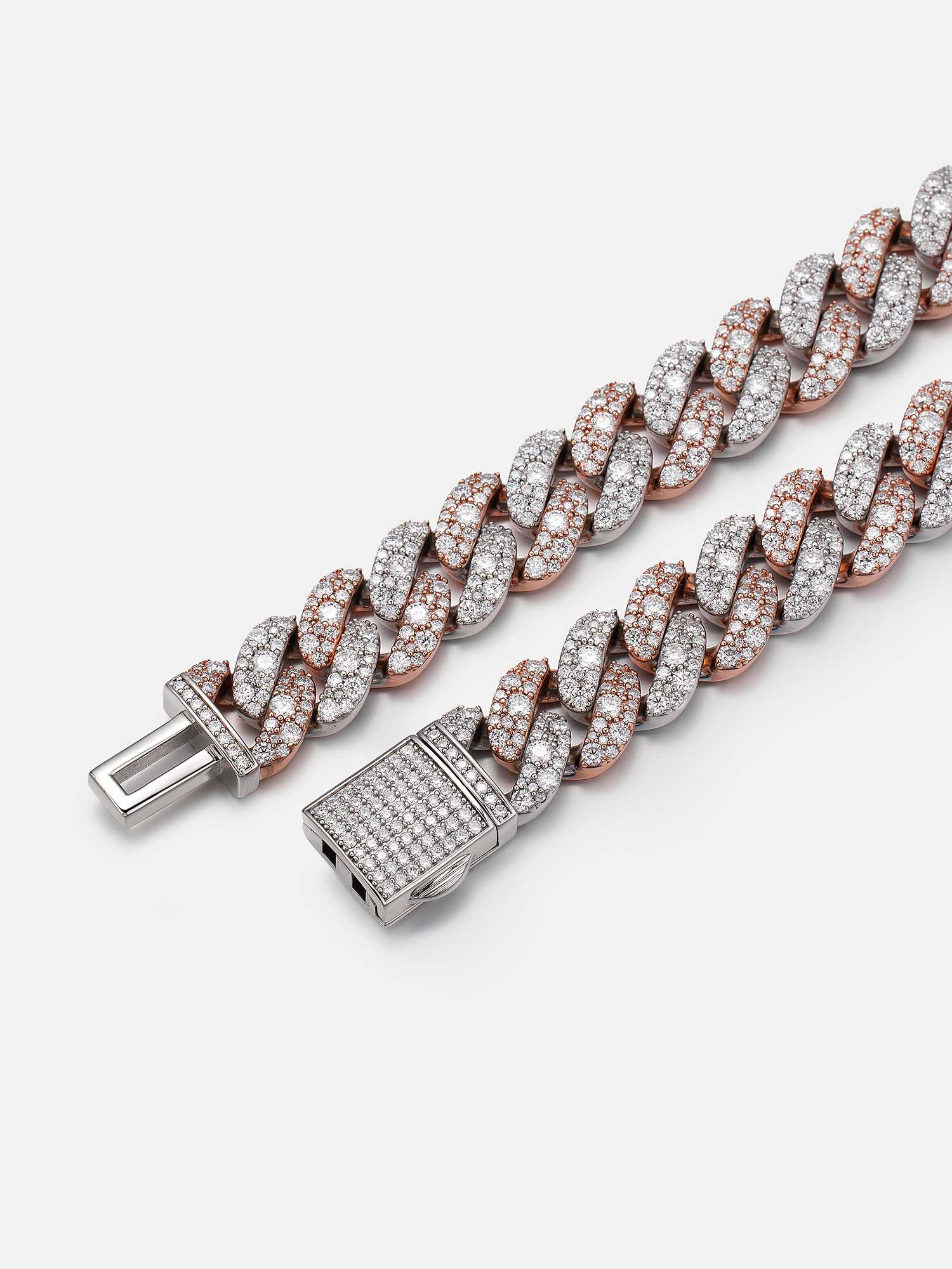 15mm Mosaic Setting Moissanite Cuban Chain - Image 4