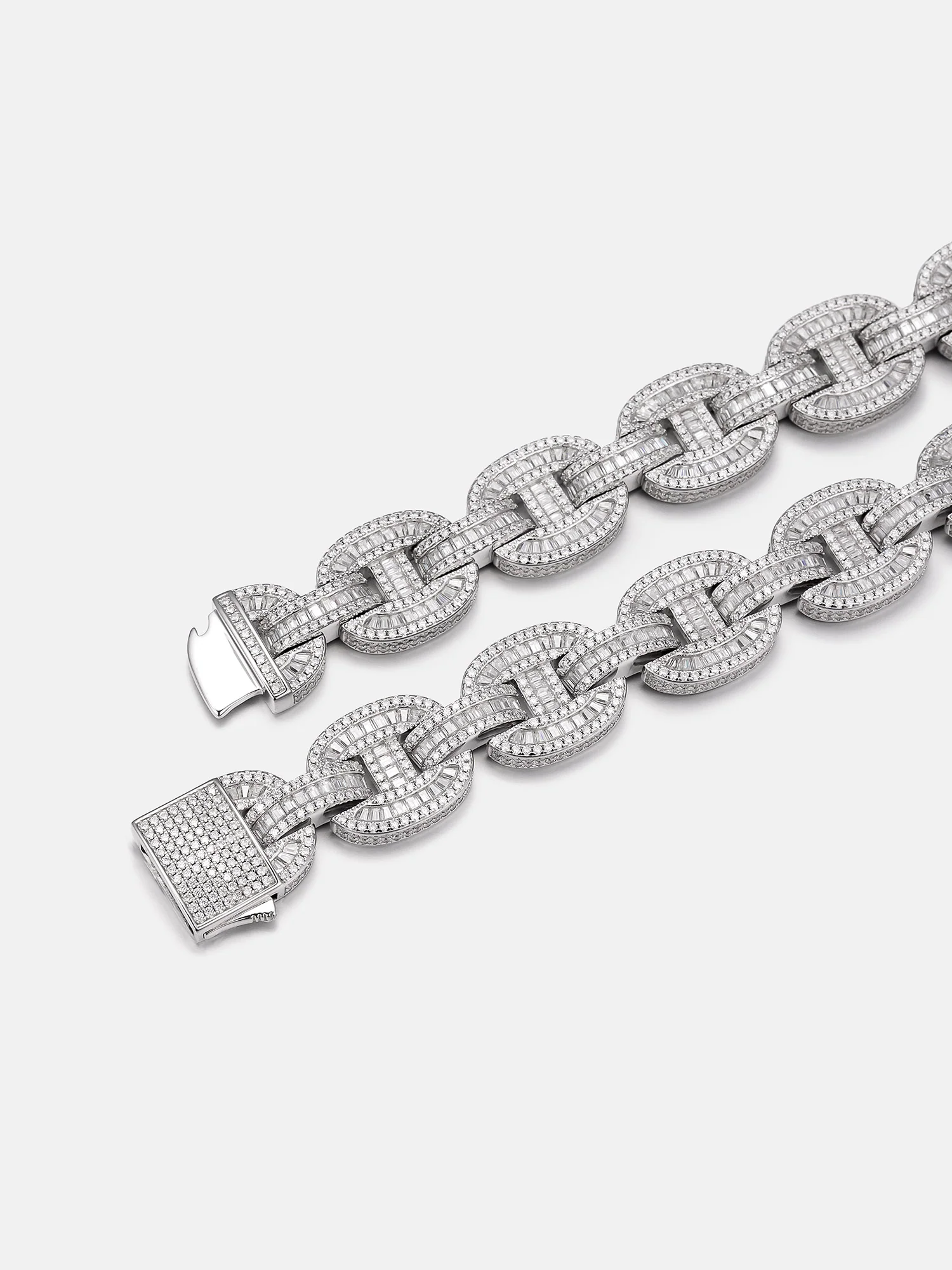 Made To Order 16mm Mariner Moissanite  Baguette Link Chain - Image 5