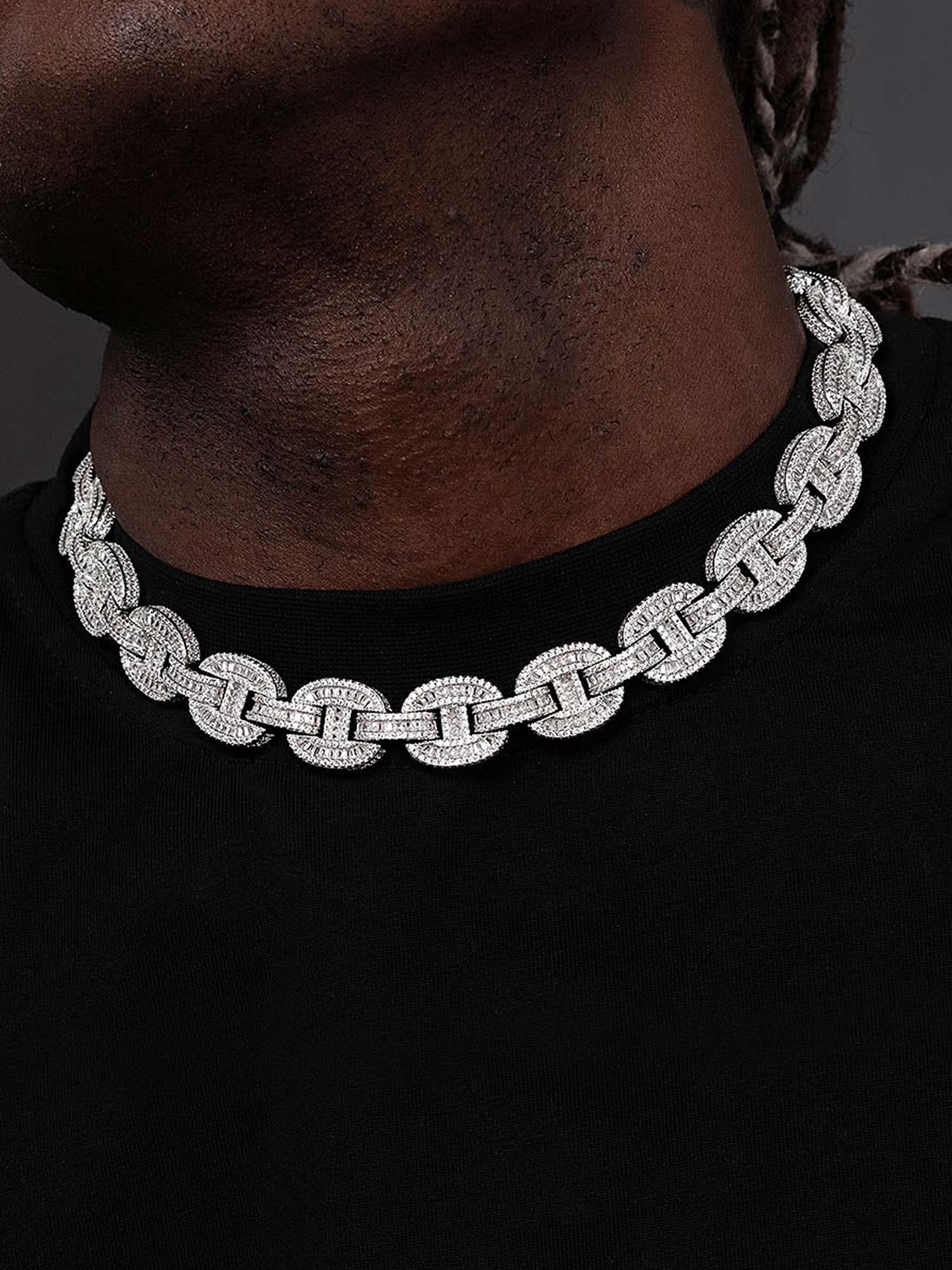 Made To Order 16mm Mariner Moissanite  Baguette Link Chain - Image 6