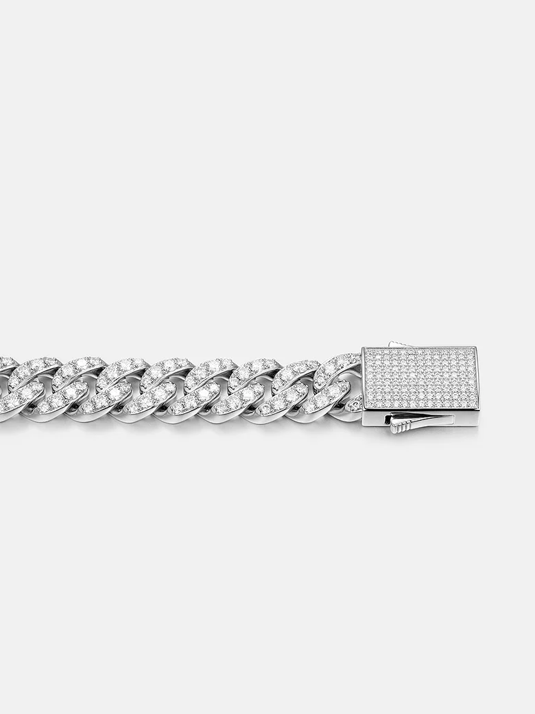Made To Order 16MM S925 Single Row Moissanite Cuban Bracelet - Image 2