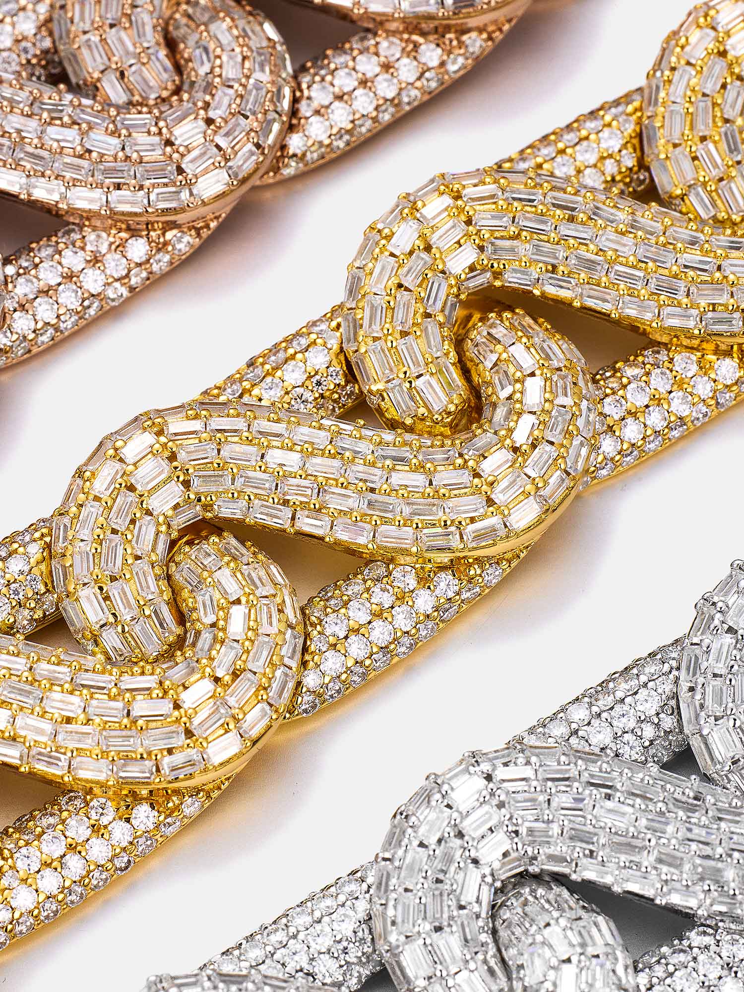17mm Moissanite Baguette Infinity S-Link Bracelet - Image 2