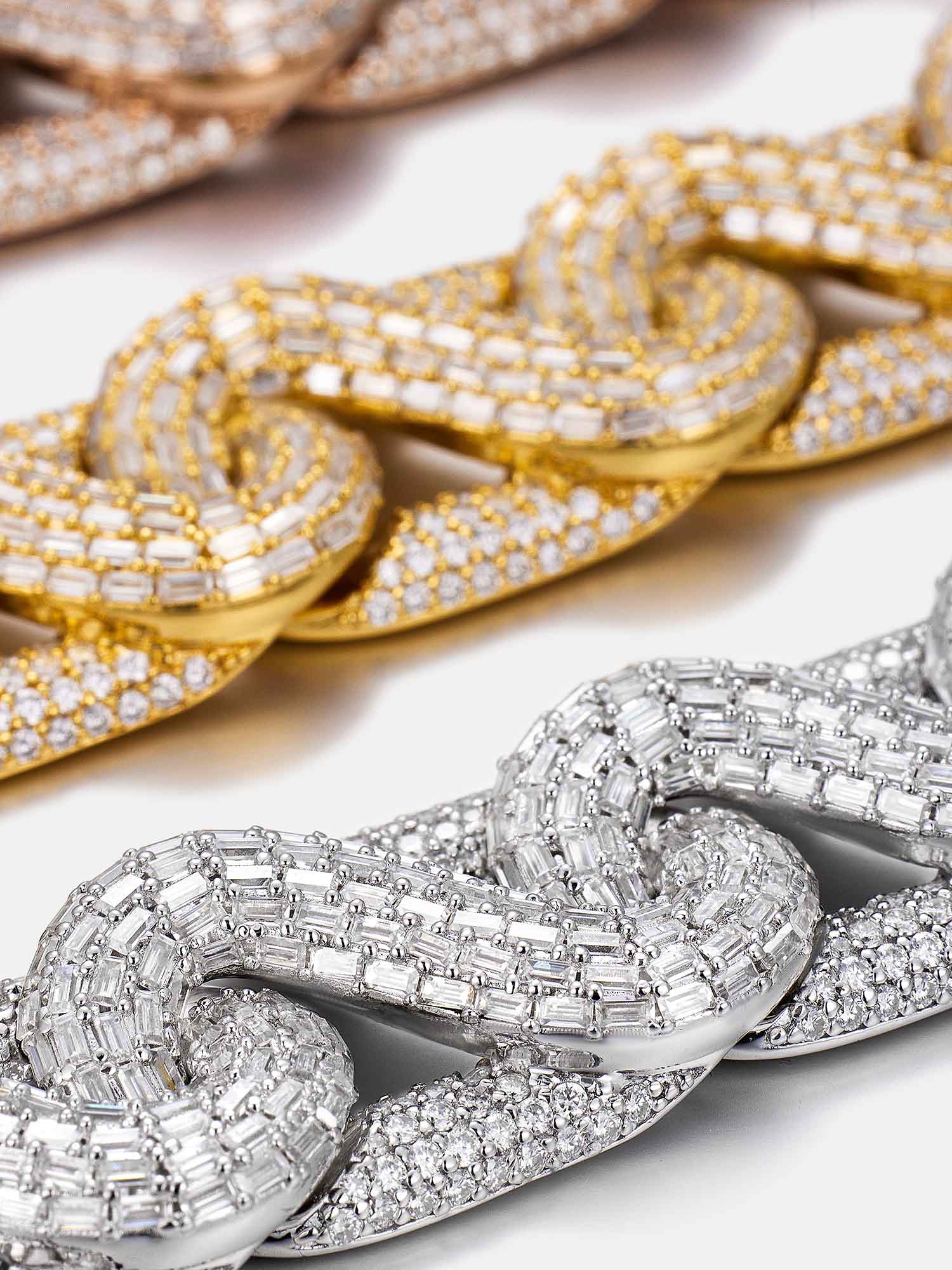17mm Moissanite Baguette Infinity S-Link Bracelet - Image 3