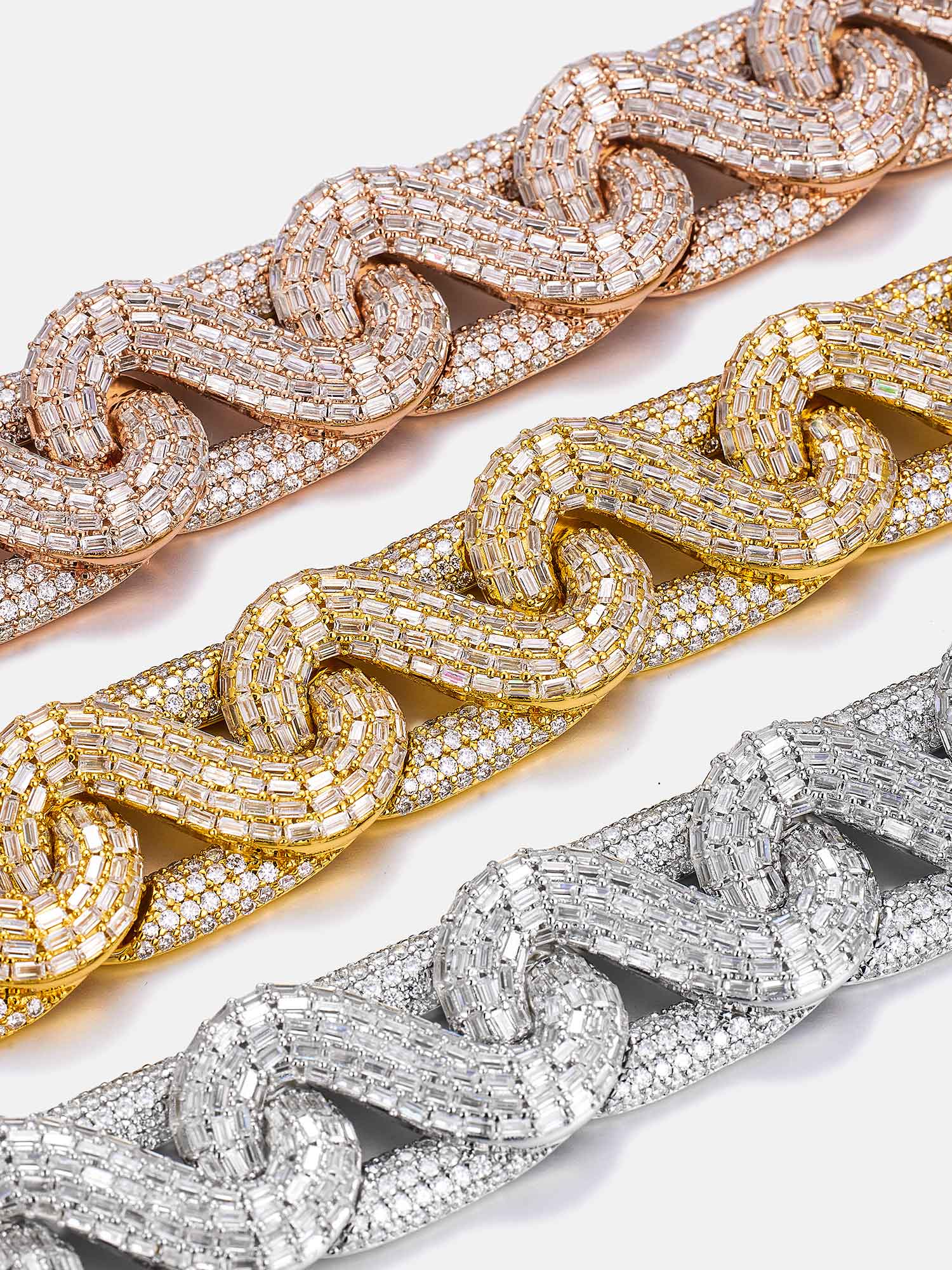 17mm Moissanite Baguette Infinity S-Link Bracelet - Image 4