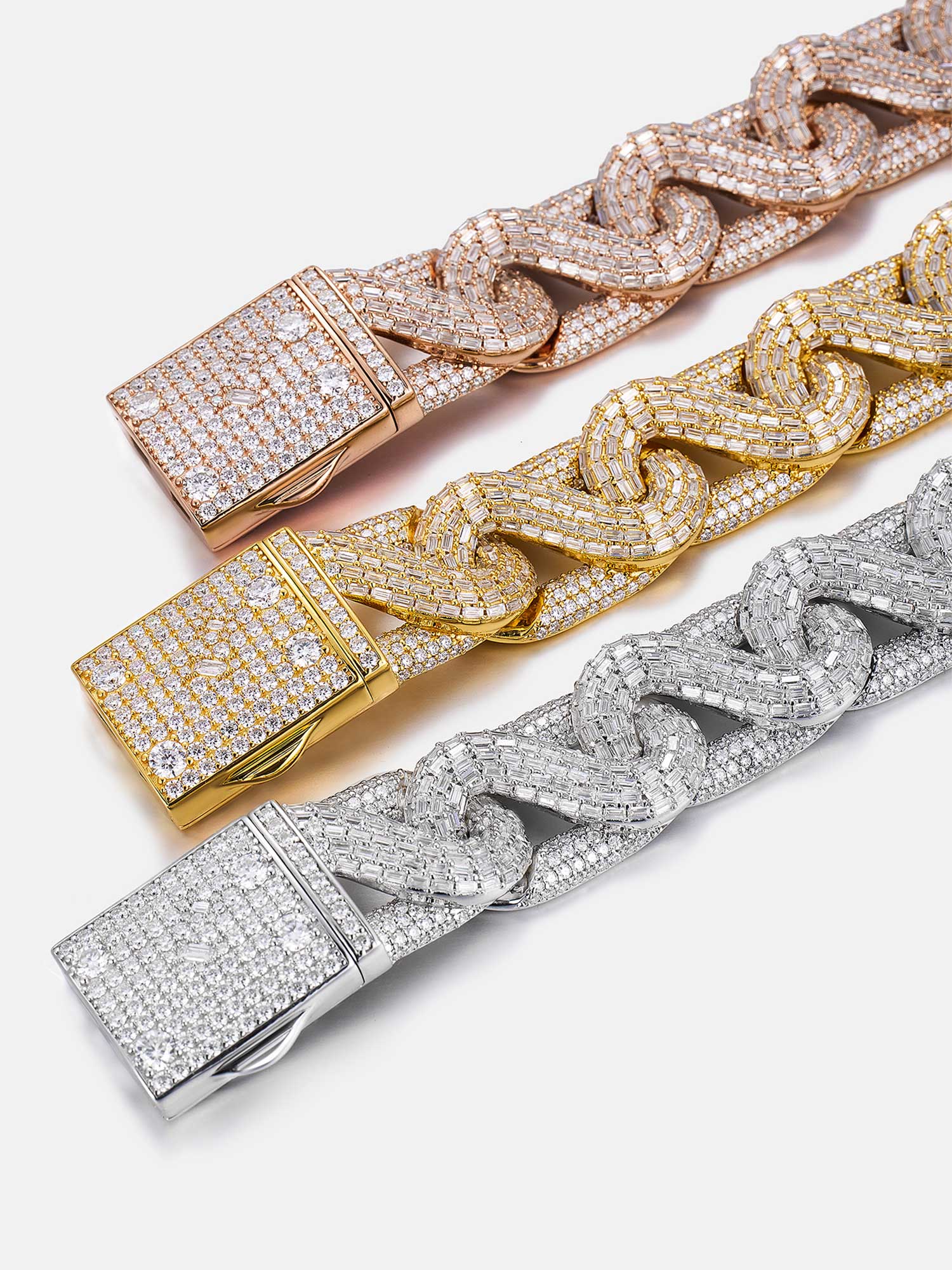17mm Moissanite Baguette Infinity S-Link Bracelet - Image 6