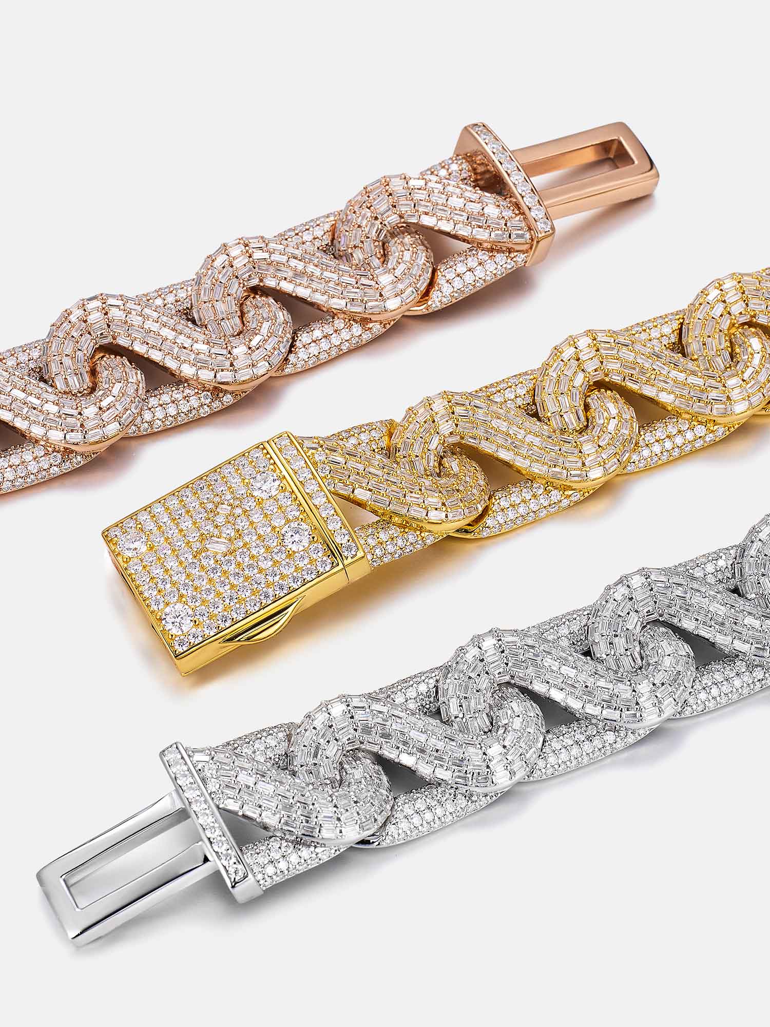 17mm Moissanite Baguette Infinity S-Link Bracelet - Image 7